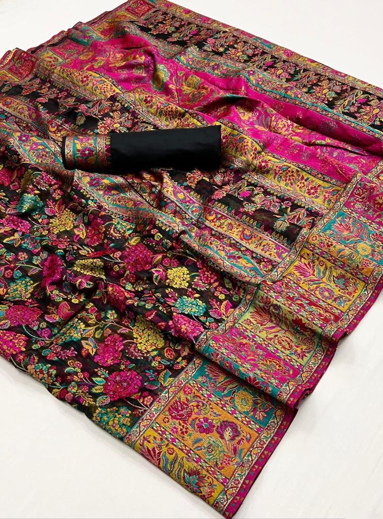 Kashmiri Modal Handloom Weaving Saree for Women | Premium Ethnic Party Wear Saree