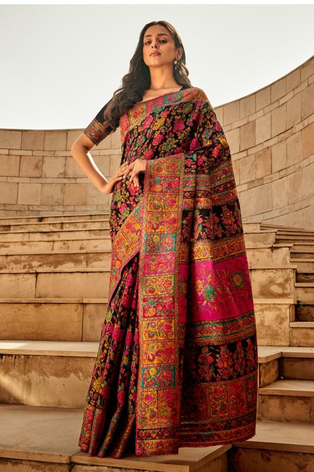 Kashmiri Modal Handloom Weaving Saree for Women | Premium Ethnic Party Wear Saree