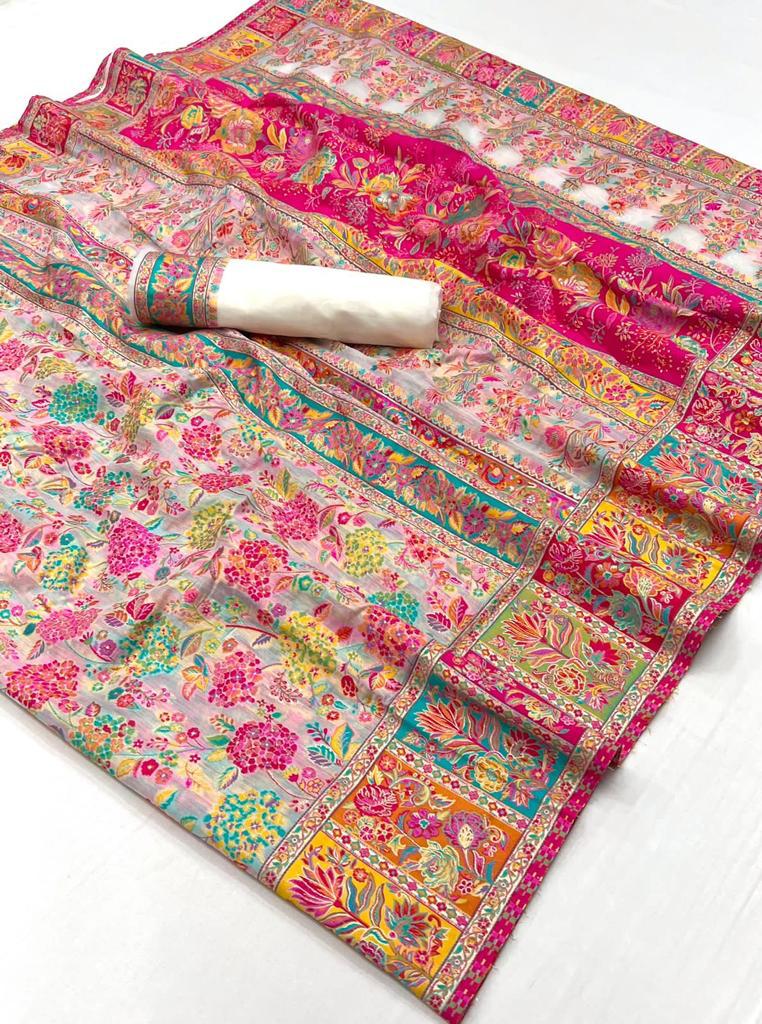 Kashmiri Modal Handloom Weaving Saree for Women | Premium Ethnic Party Wear Saree