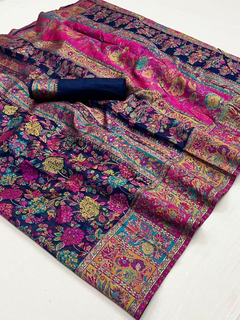 Kashmiri Modal Handloom Weaving Saree for Women | Premium Ethnic Party Wear Saree