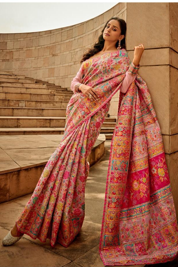 Kashmiri Modal Handloom Weaving Saree for Women | Premium Ethnic Party Wear Saree