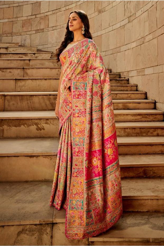Kashmiri Modal Handloom Weaving Saree for Women | Premium Ethnic Party Wear Saree Rajtex 1506