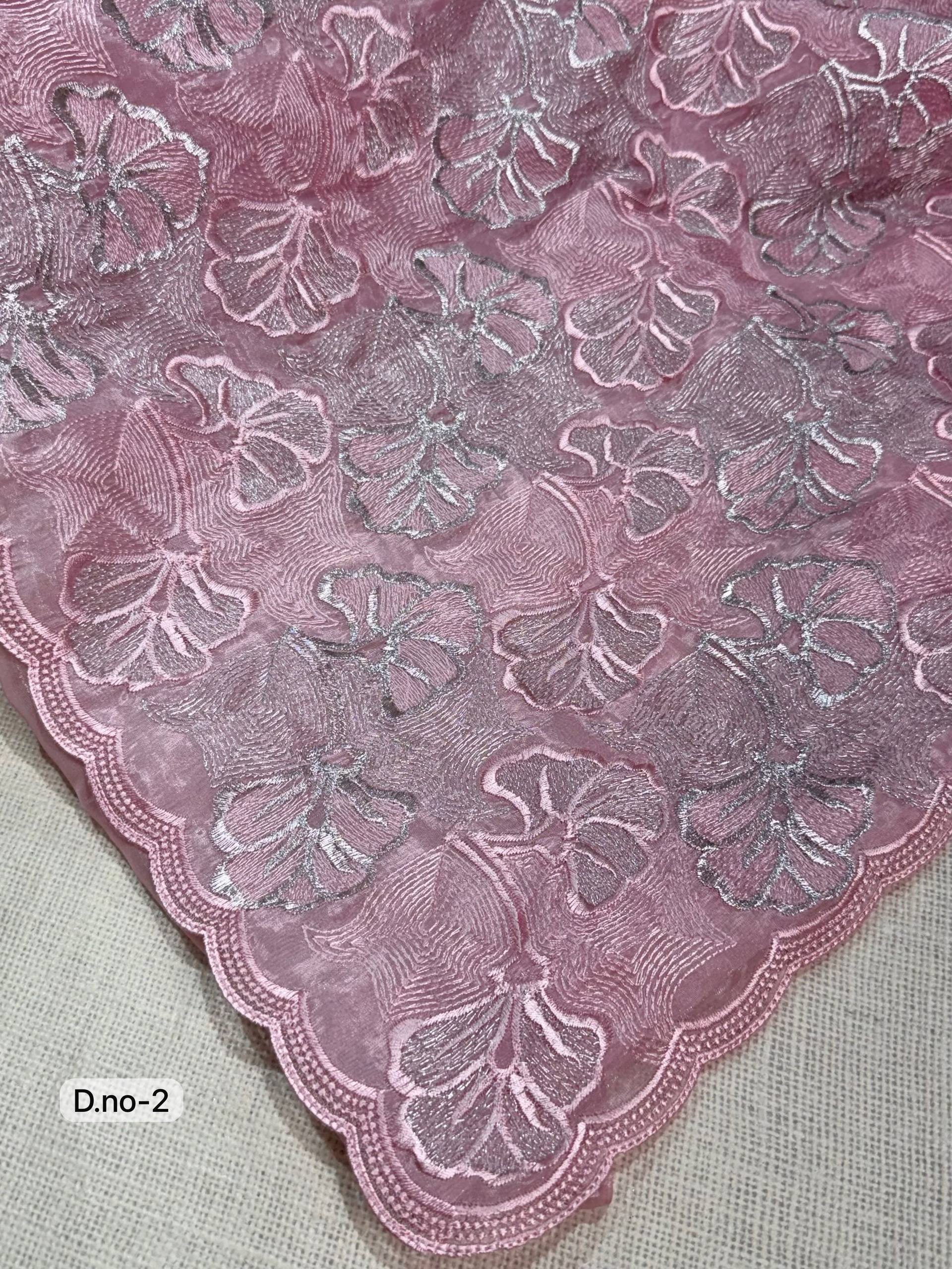 Dusty Rose Pink Chanda Silk Turkish Embroidery Saree with Blouse