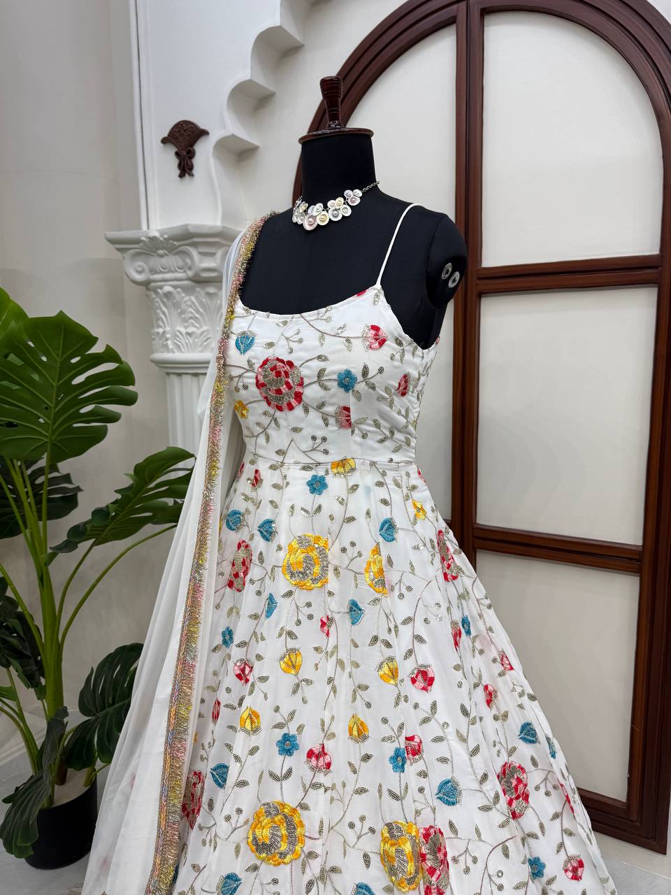 Shop Luxury Embroidered Gown Set Online | Ready to Wear Indian Outfit