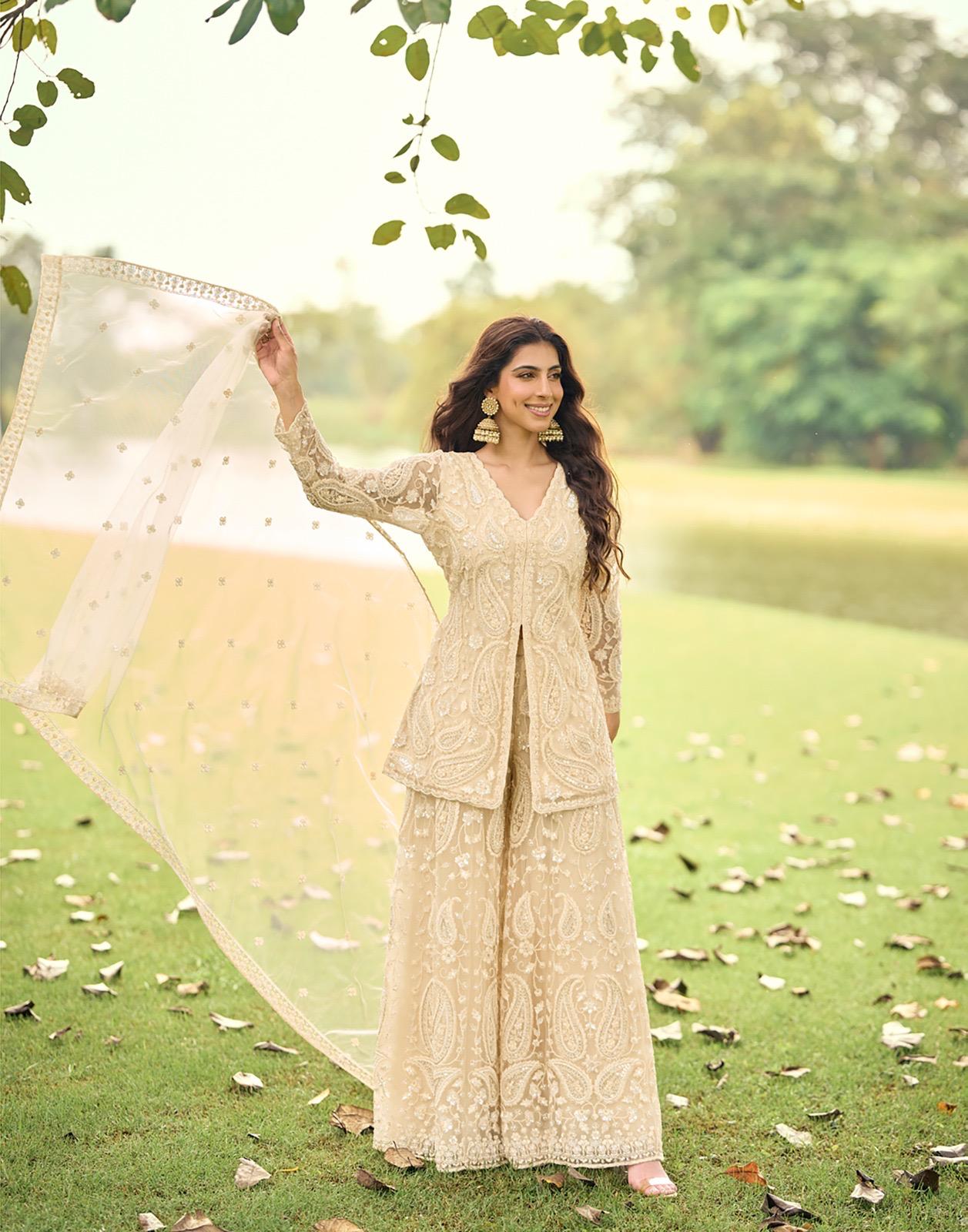 Kalki Wedding Wear Kurti Plazzo Set for Women USA Online
