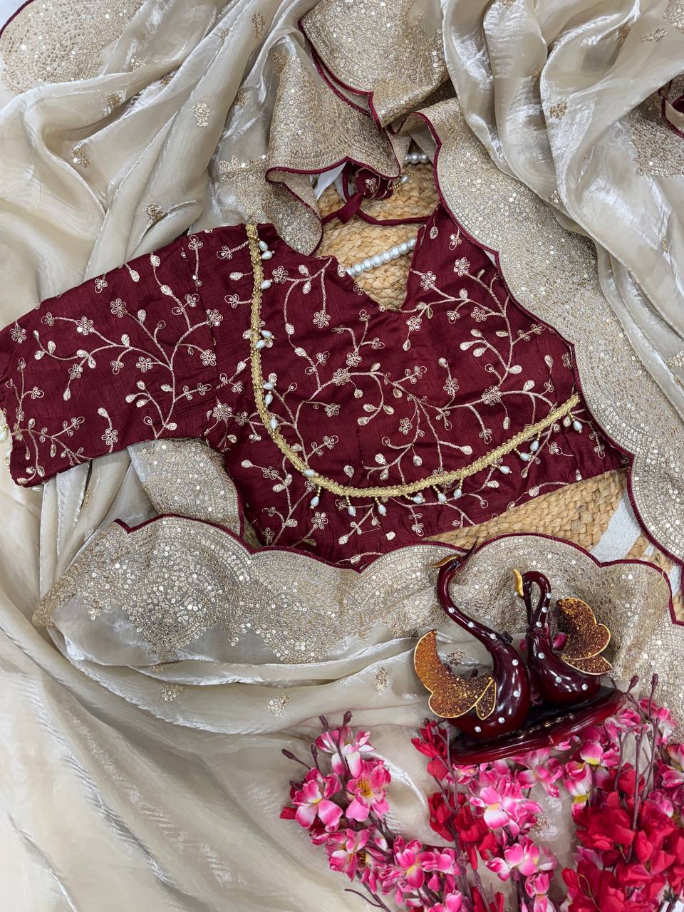 Beige Color Marriage Party Wear Designer Saree | Nardev Fashion