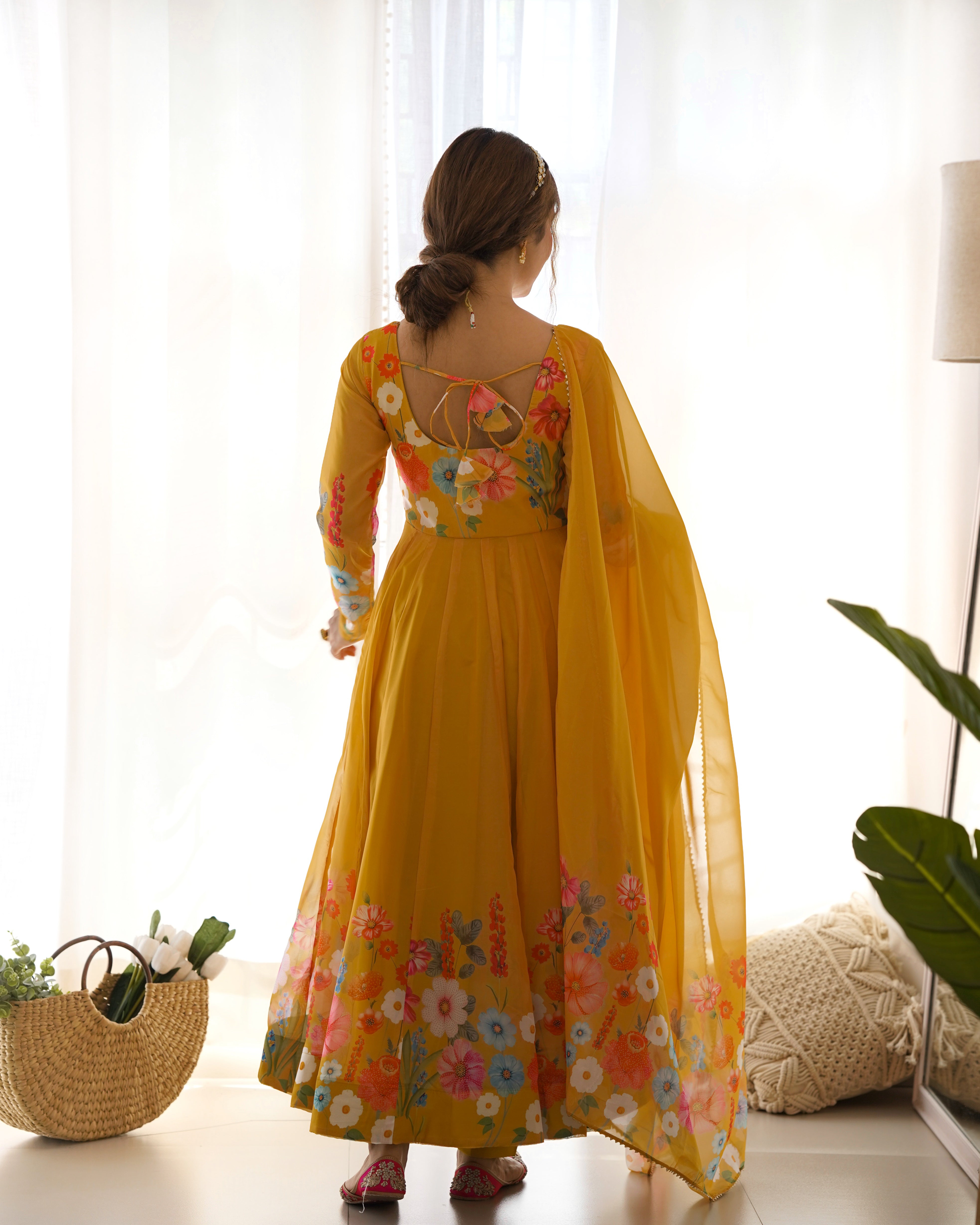 Yellow Color Festival Anarkali Gown Set - Aarti Chauhan