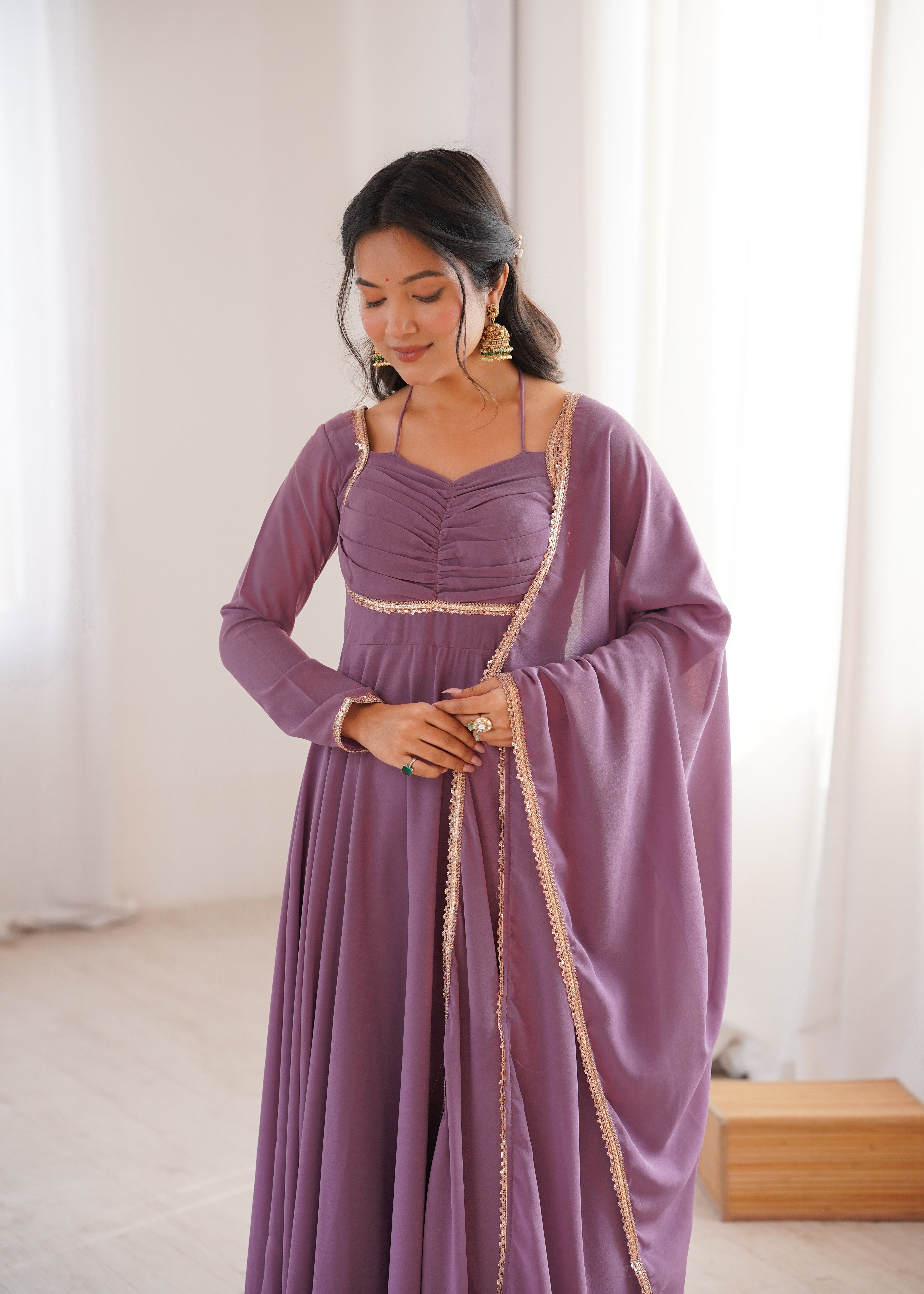 Purple Color Partywear Anarkali Suit | Nardev Fashion
