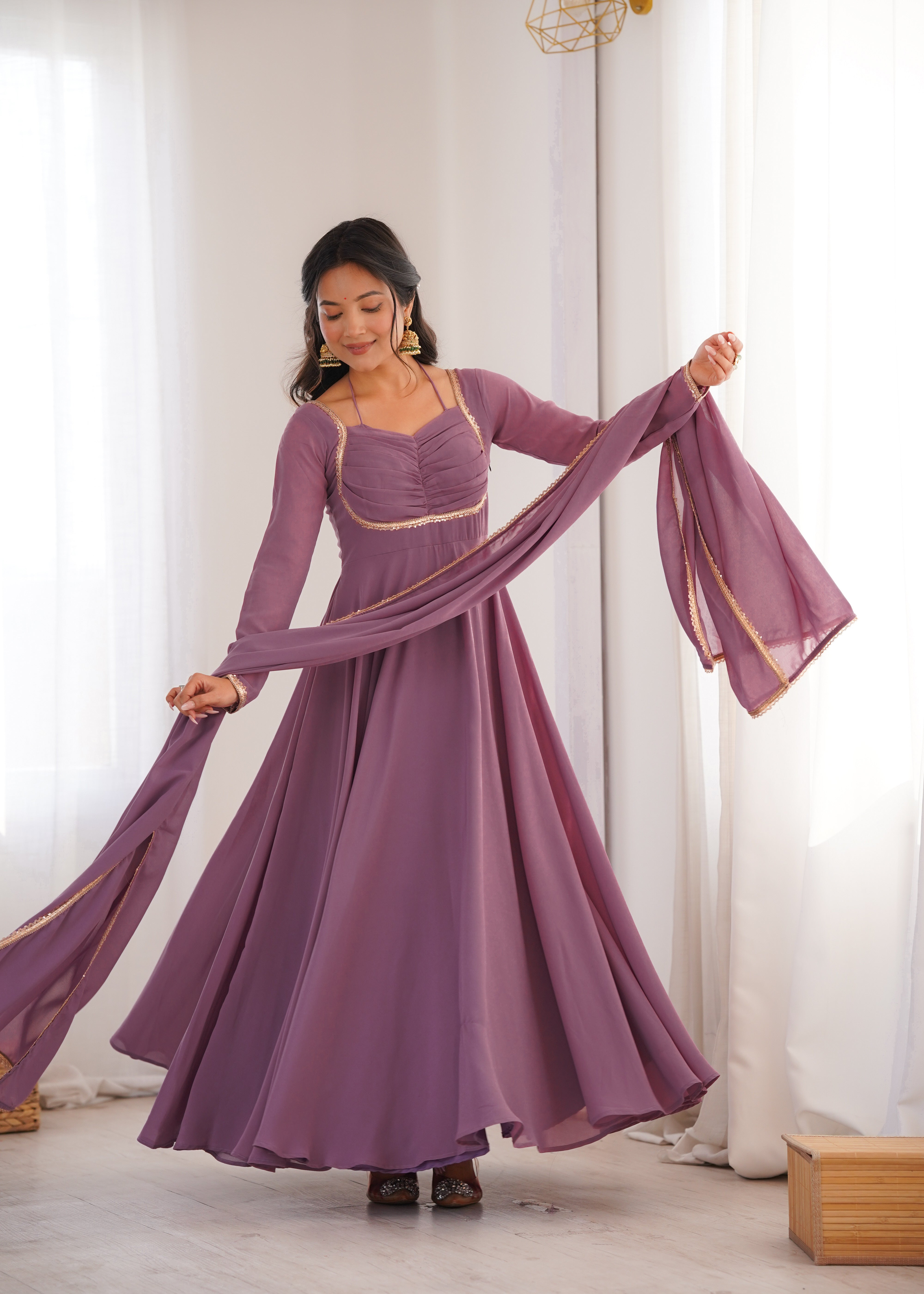 Purple Color Partywear Anarkali Suit | Nardev Fashion