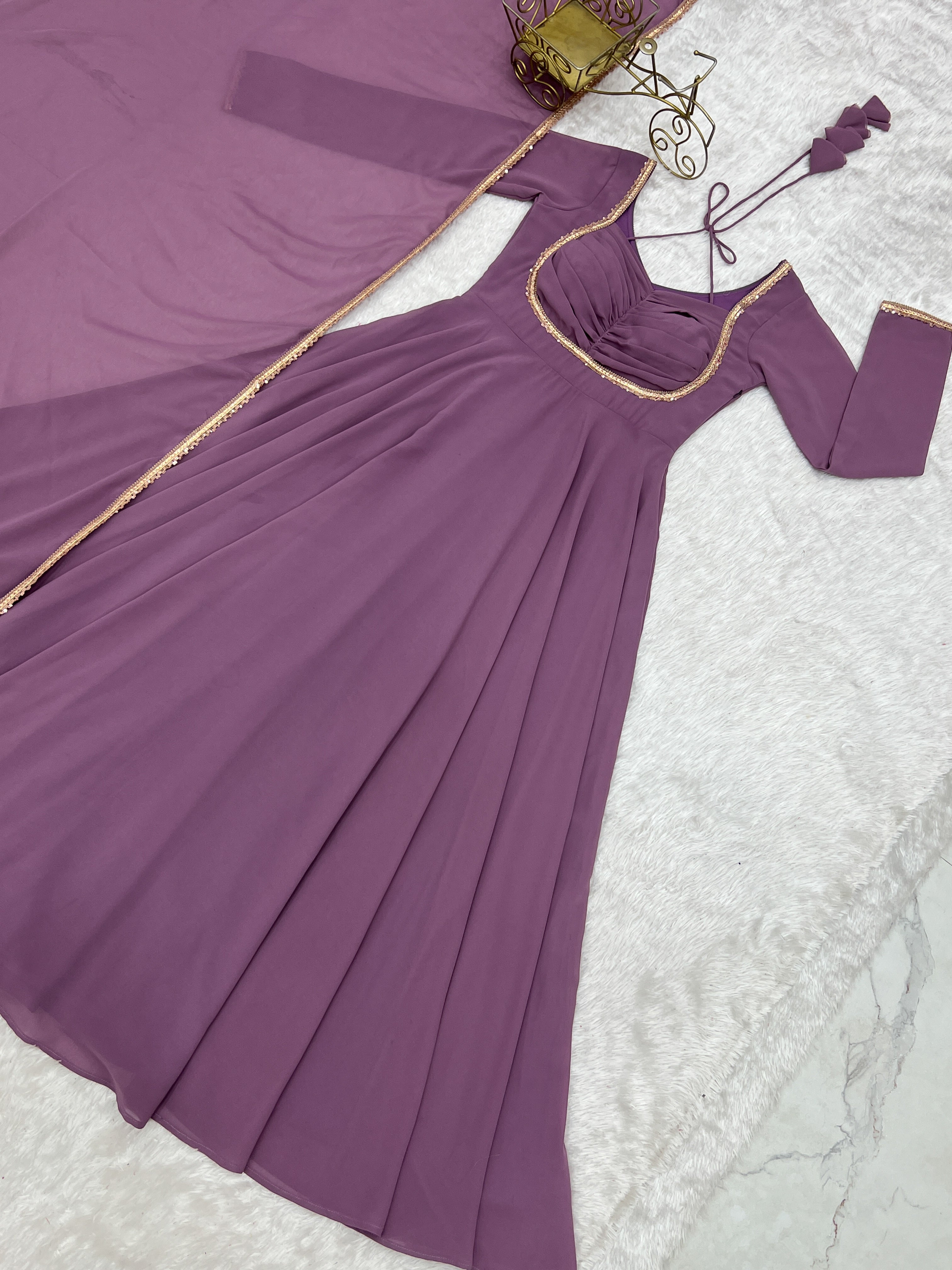 Purple Color Partywear Anarkali Suit | Nardev Fashion