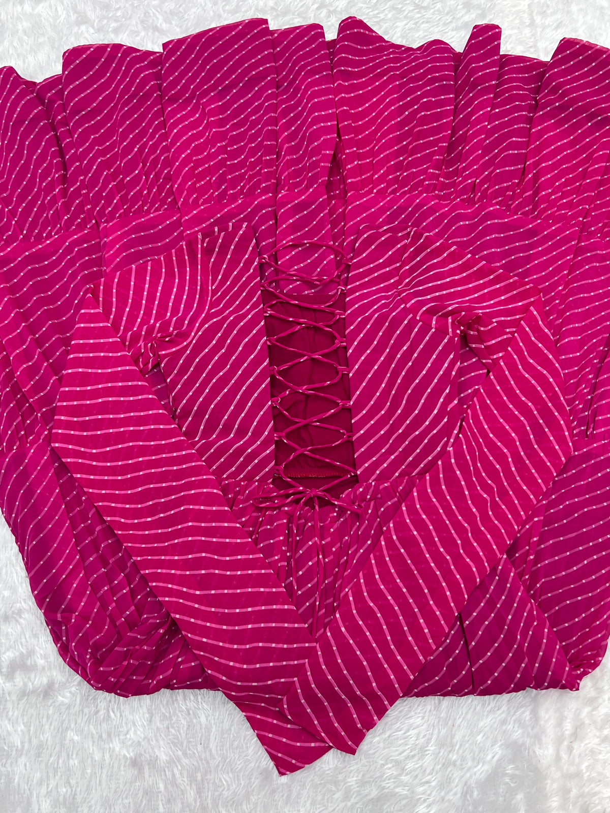 Magenta Pink Laheriya 7 Meter Flair Anarkali Gown | Gamthi Work