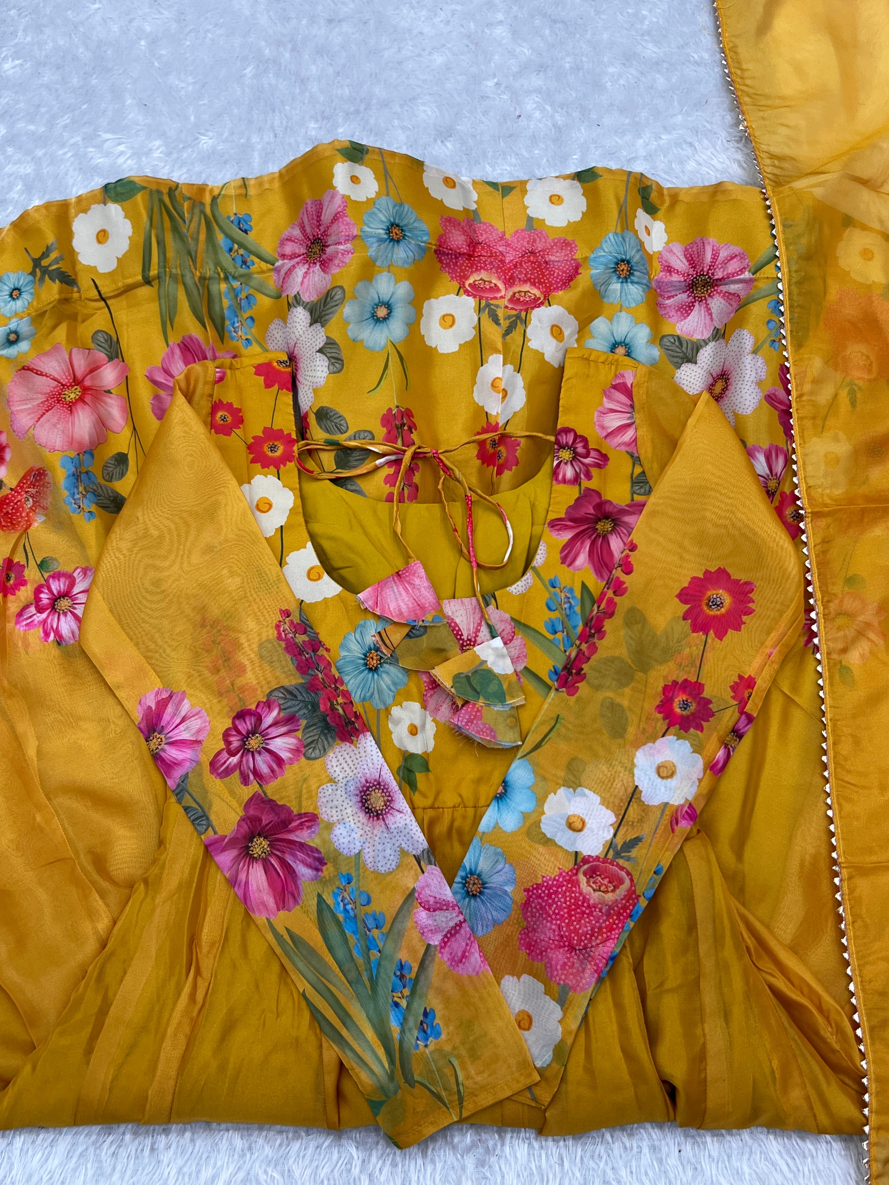 Yellow Color Festival Anarkali Gown Set - Aarti Chauhan