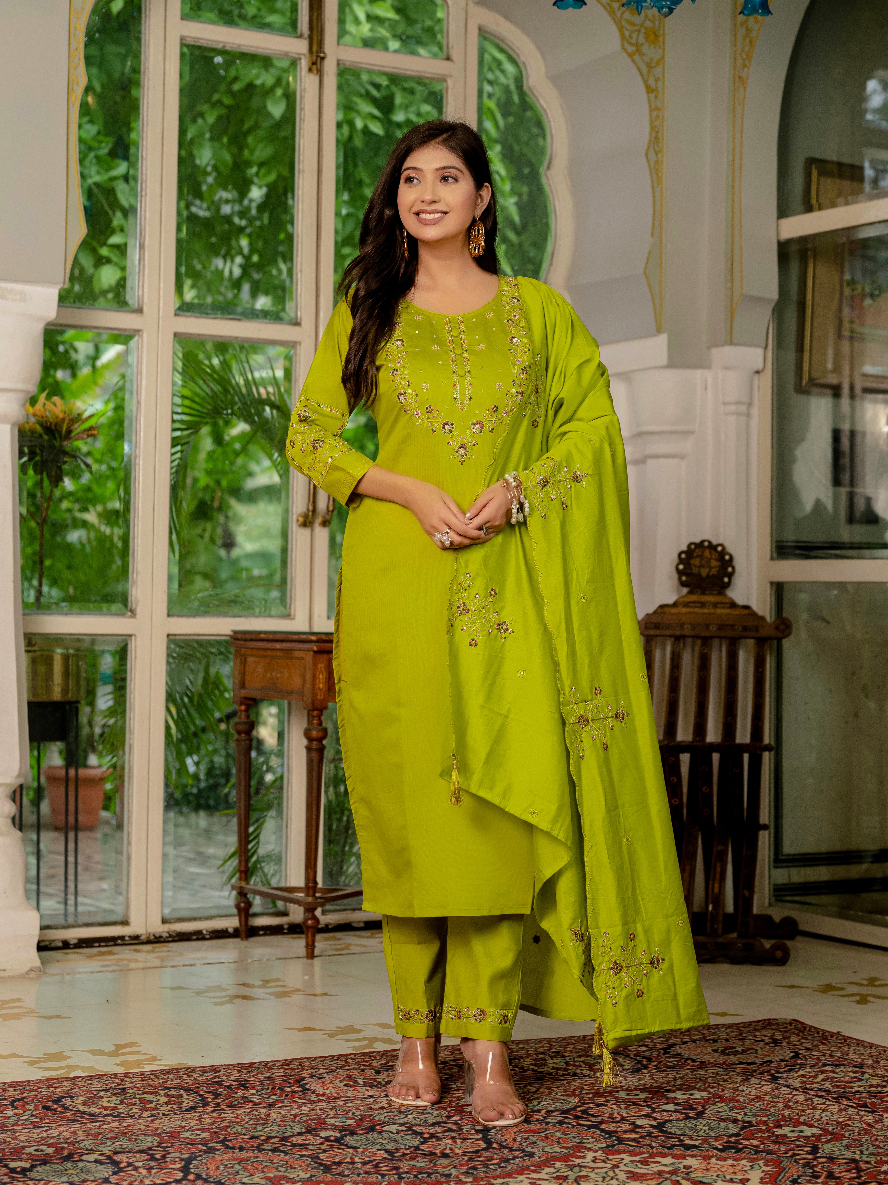 Jaipuri Parrot Straight Kurti Set | Nardev Fashion