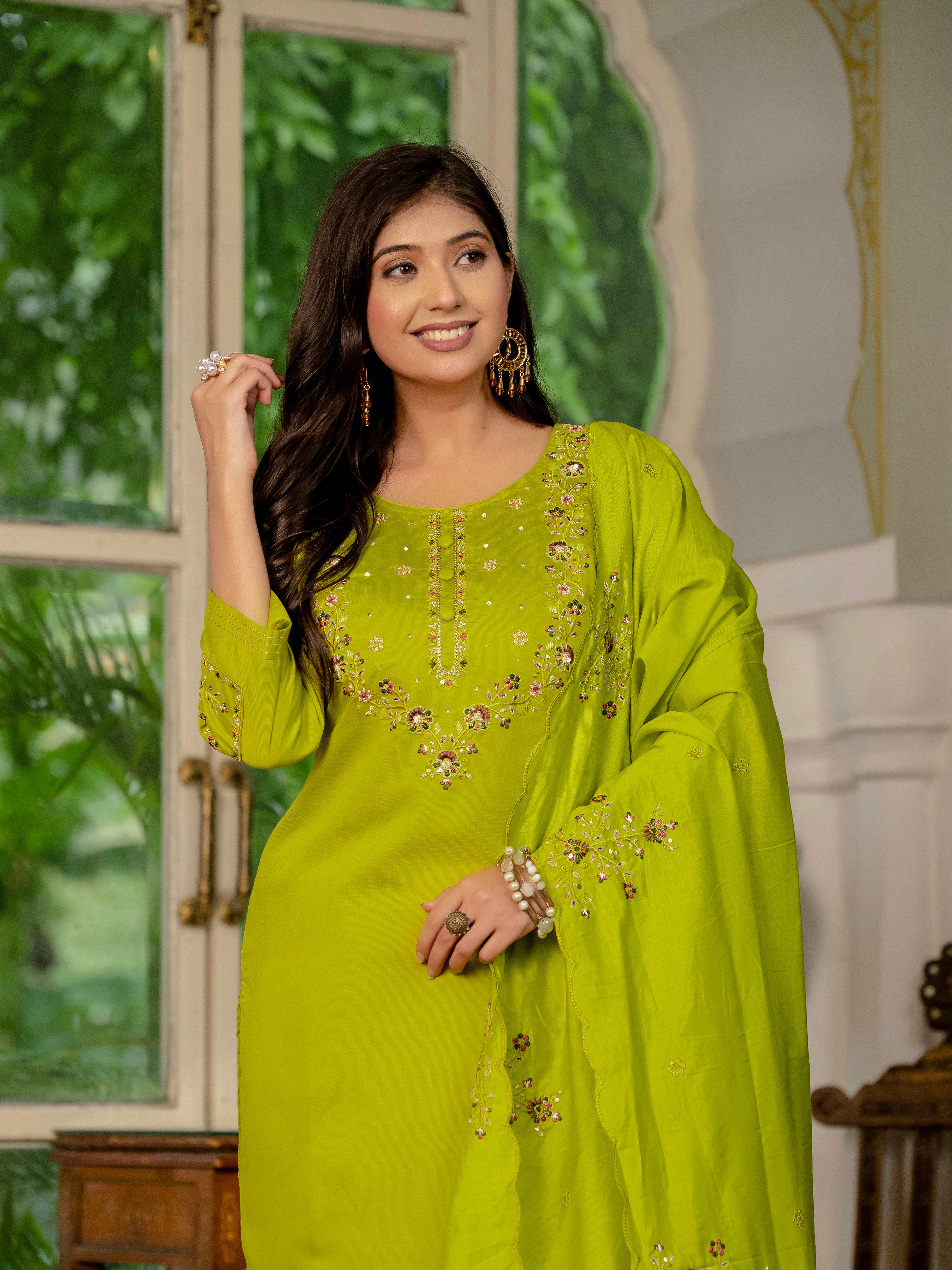 Jaipuri Parrot Straight Kurti Set | Nardev Fashion