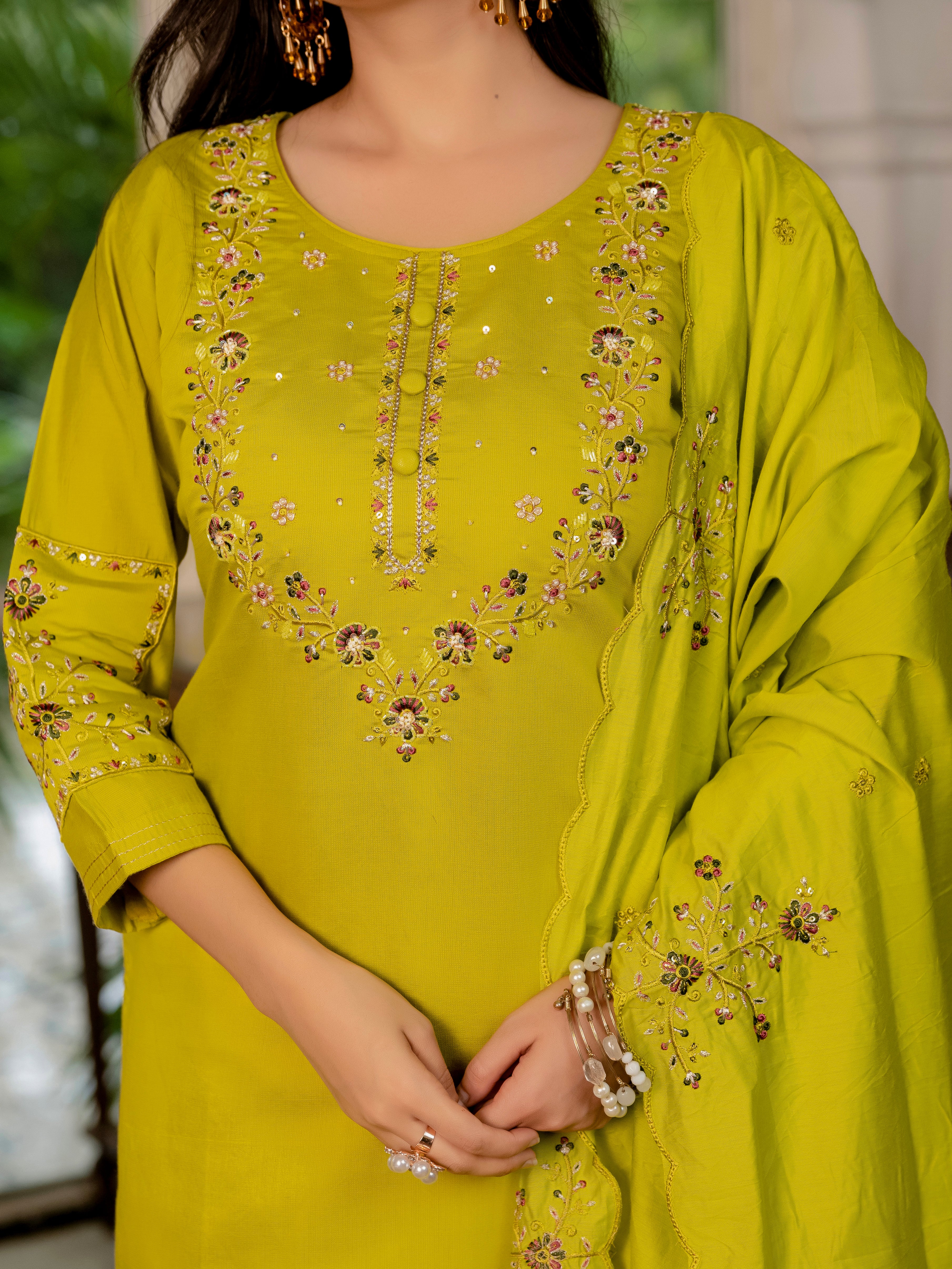 Jaipuri Yellow Straight Kurti Set | Nardev Fashion