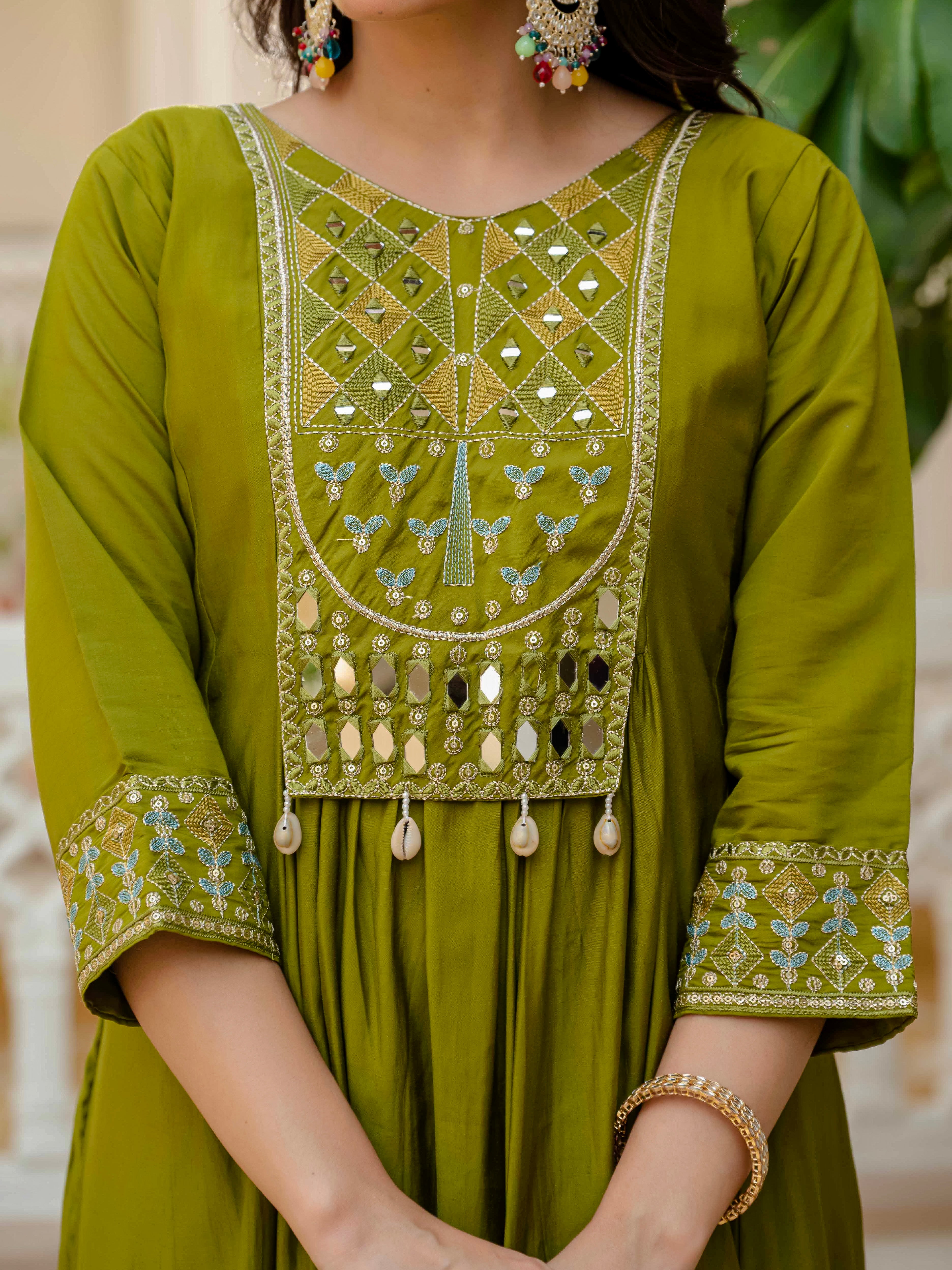 Jaypur Patywear Green Anarkali Kurti Set | Nardev Fashion