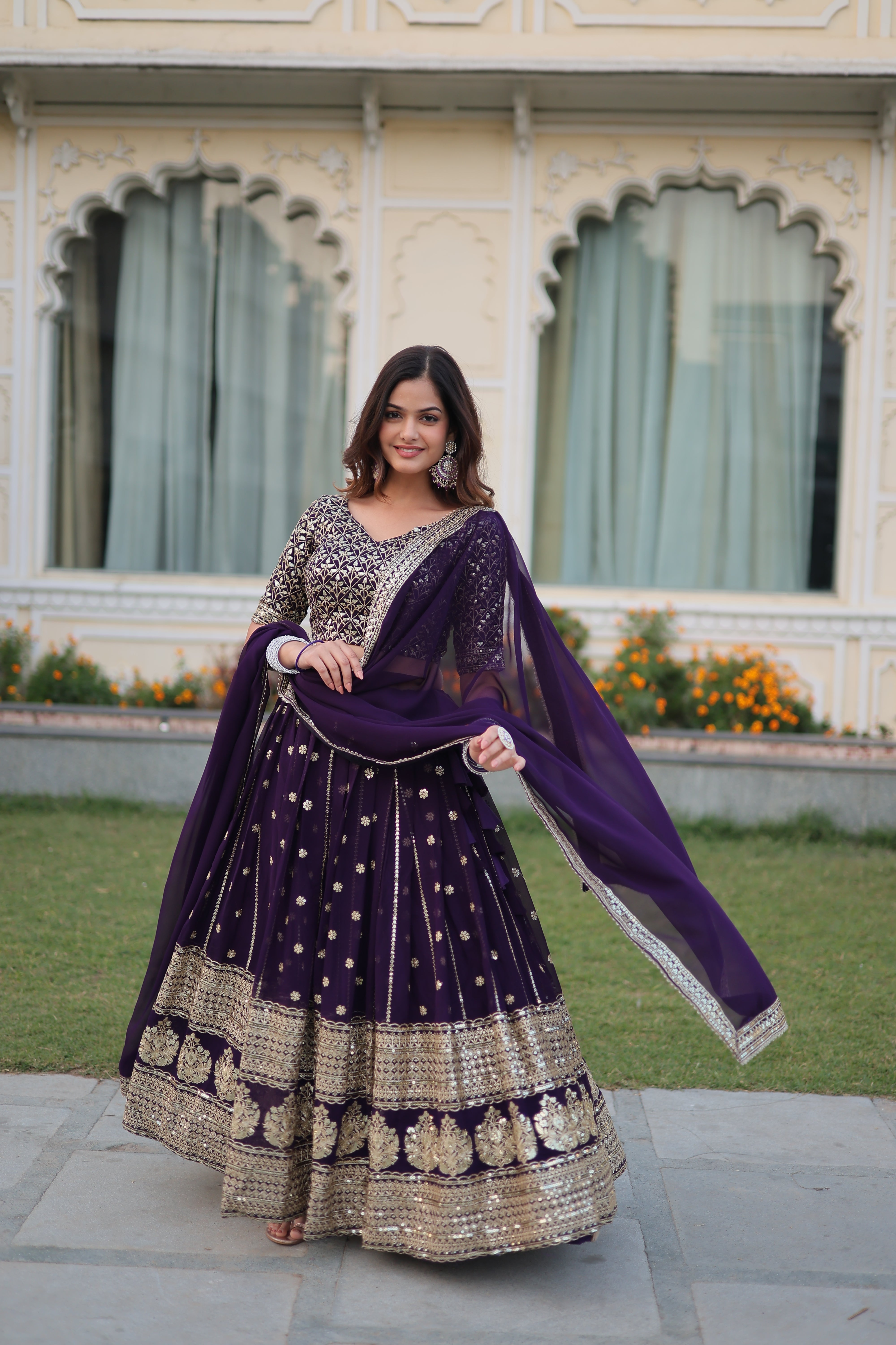 Purple Color Lehenga Choli Dupatta | Wedding Special