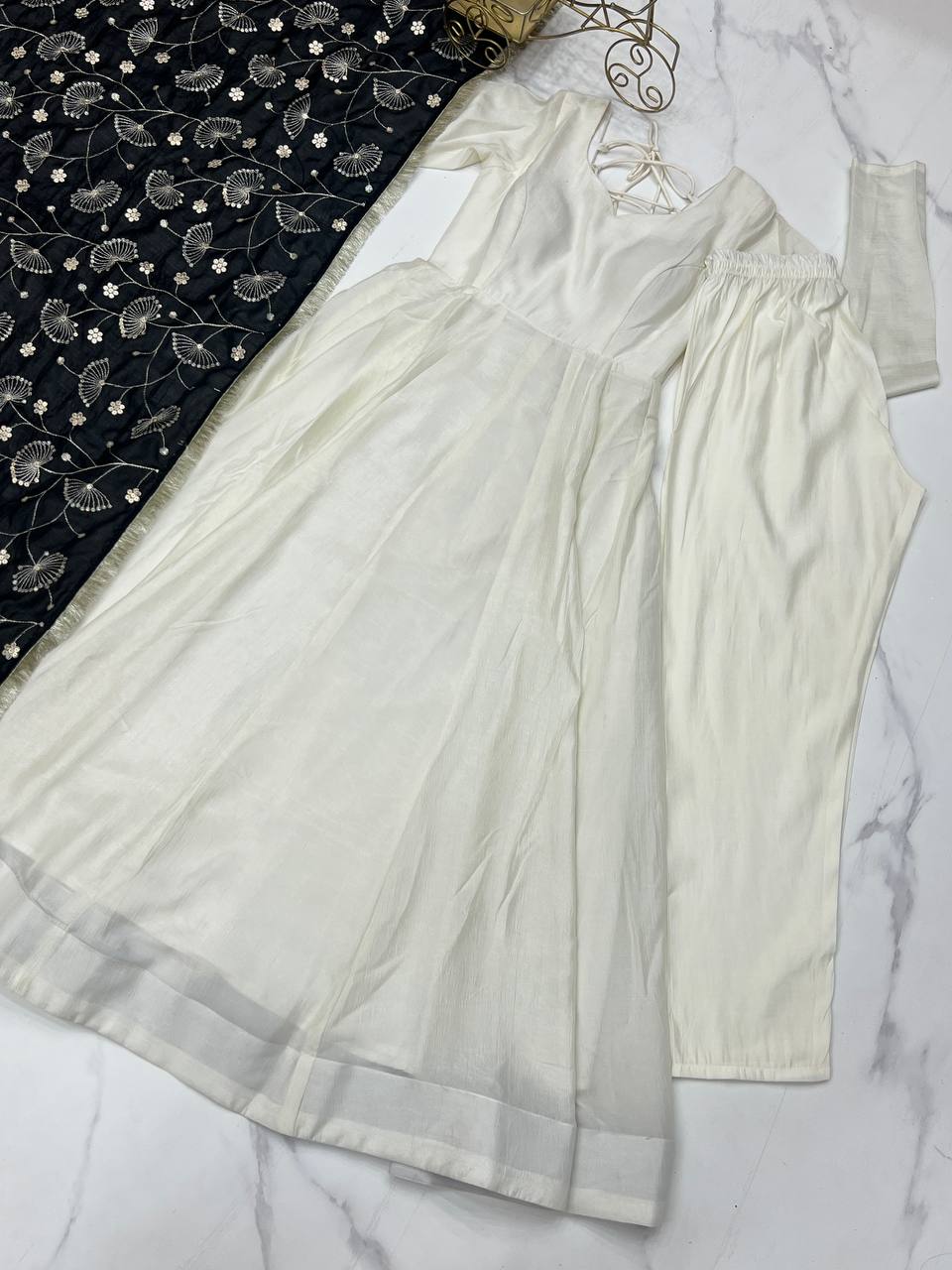 Nardev Fashion Anarkali with Wine Color Shawl - Aarti Chauhan