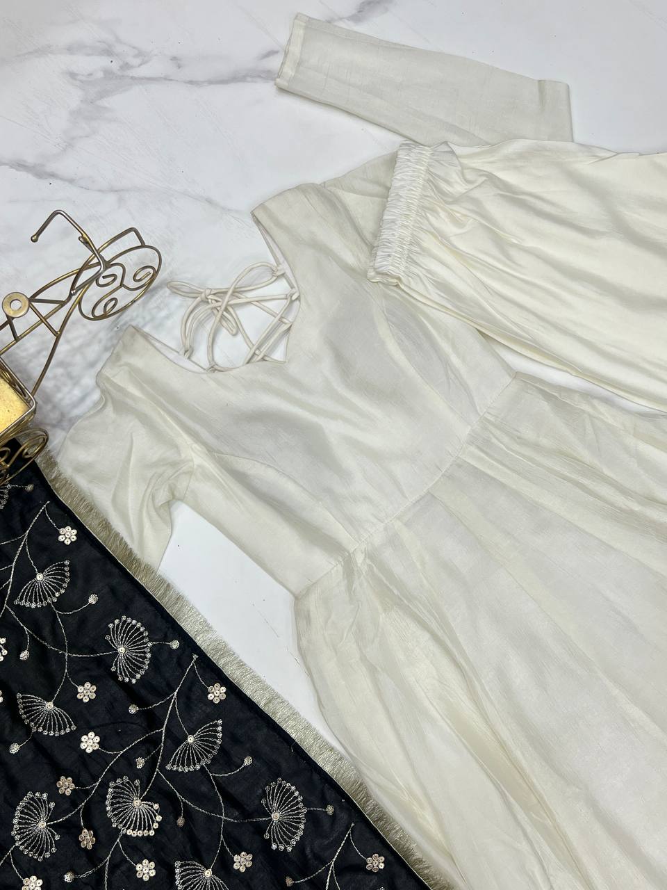 Nardev Fashion Anarkali with Wine Color Shawl - Aarti Chauhan