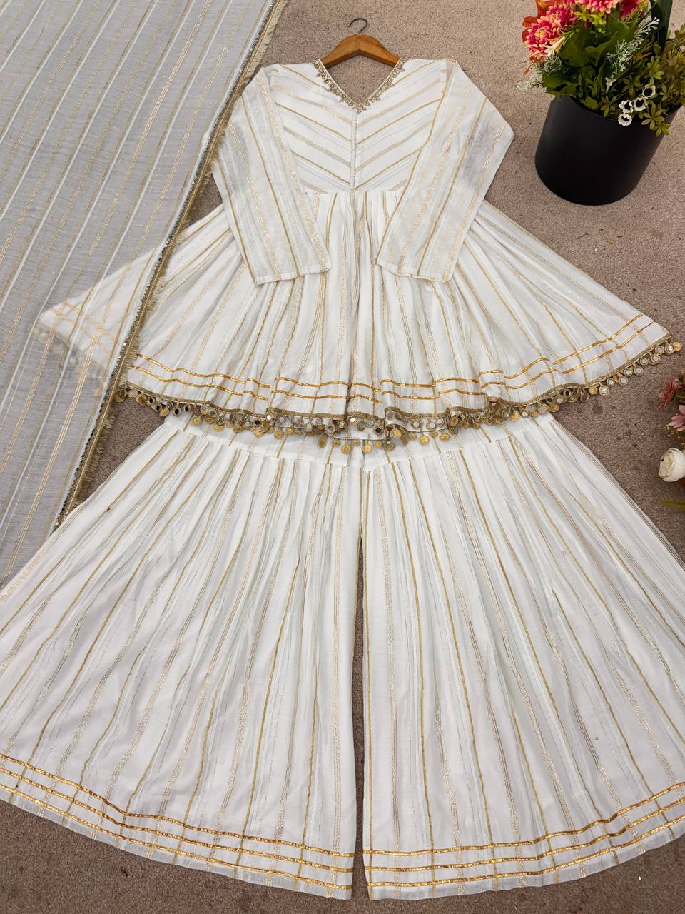 Off-White Kediya Style Outfit for Wedding | Nardev Fashion