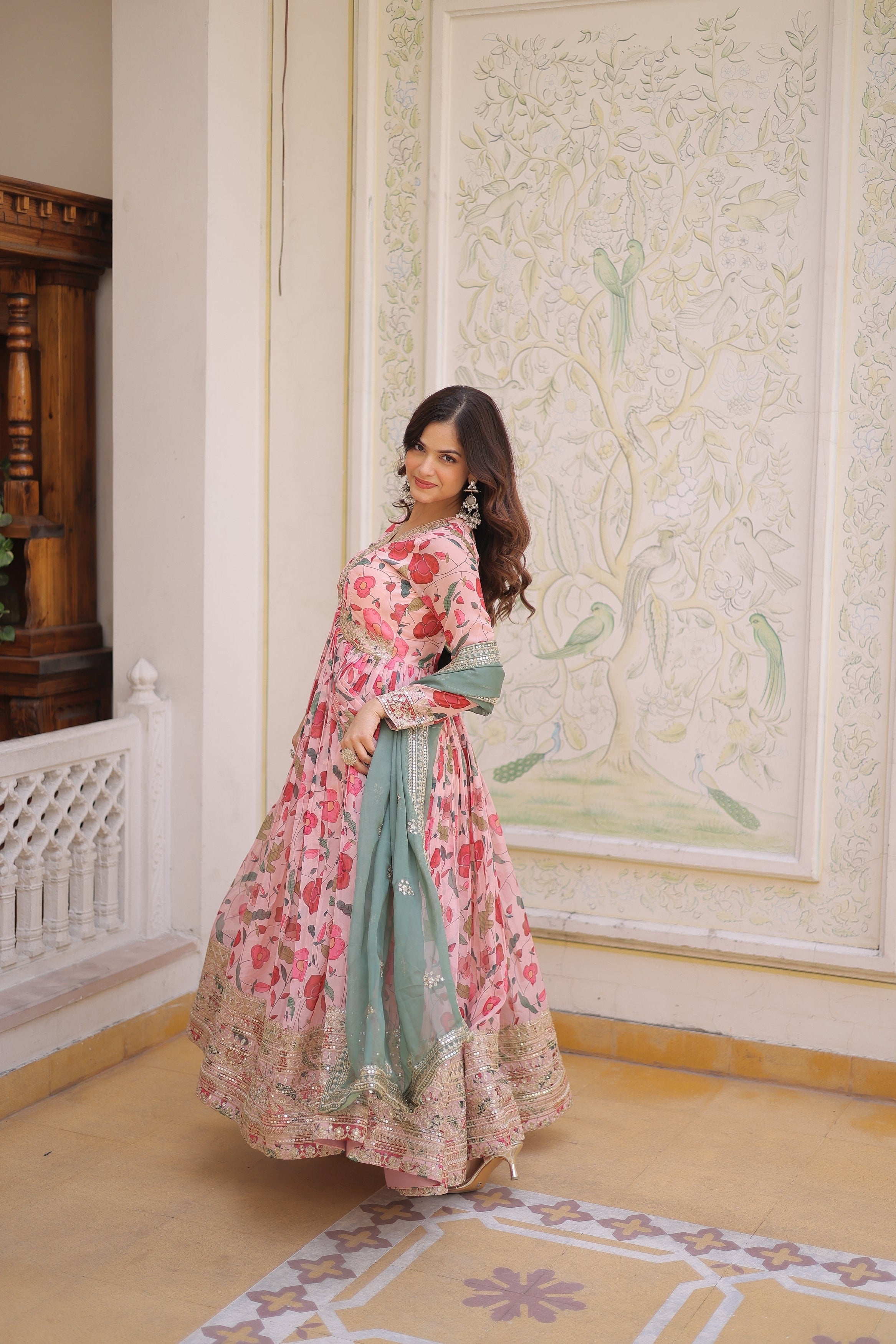 Partywear Alia Cut Gown with Dupatta | Nardev Fashion