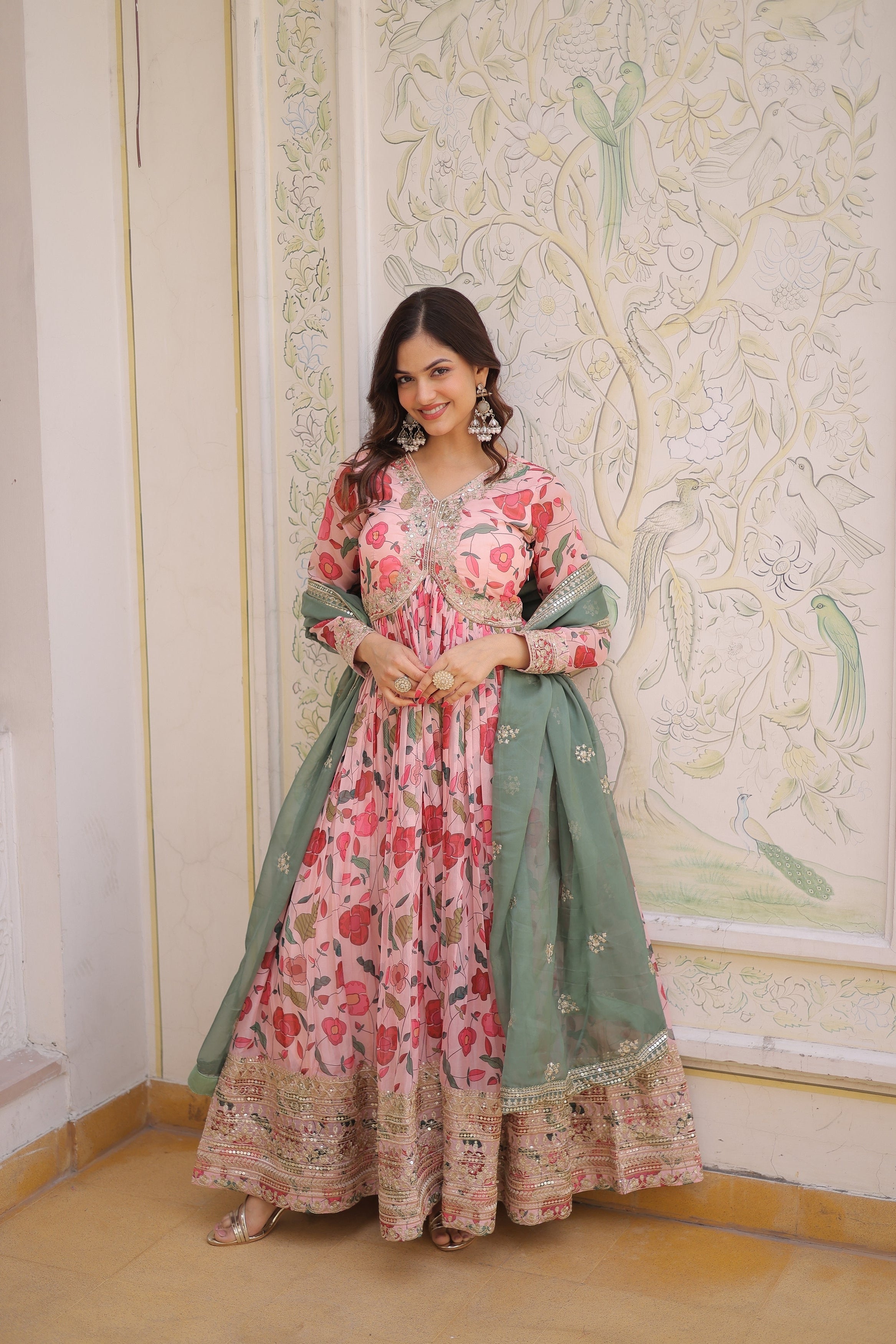 Partywear Alia Cut Gown with Dupatta | Nardev Fashion