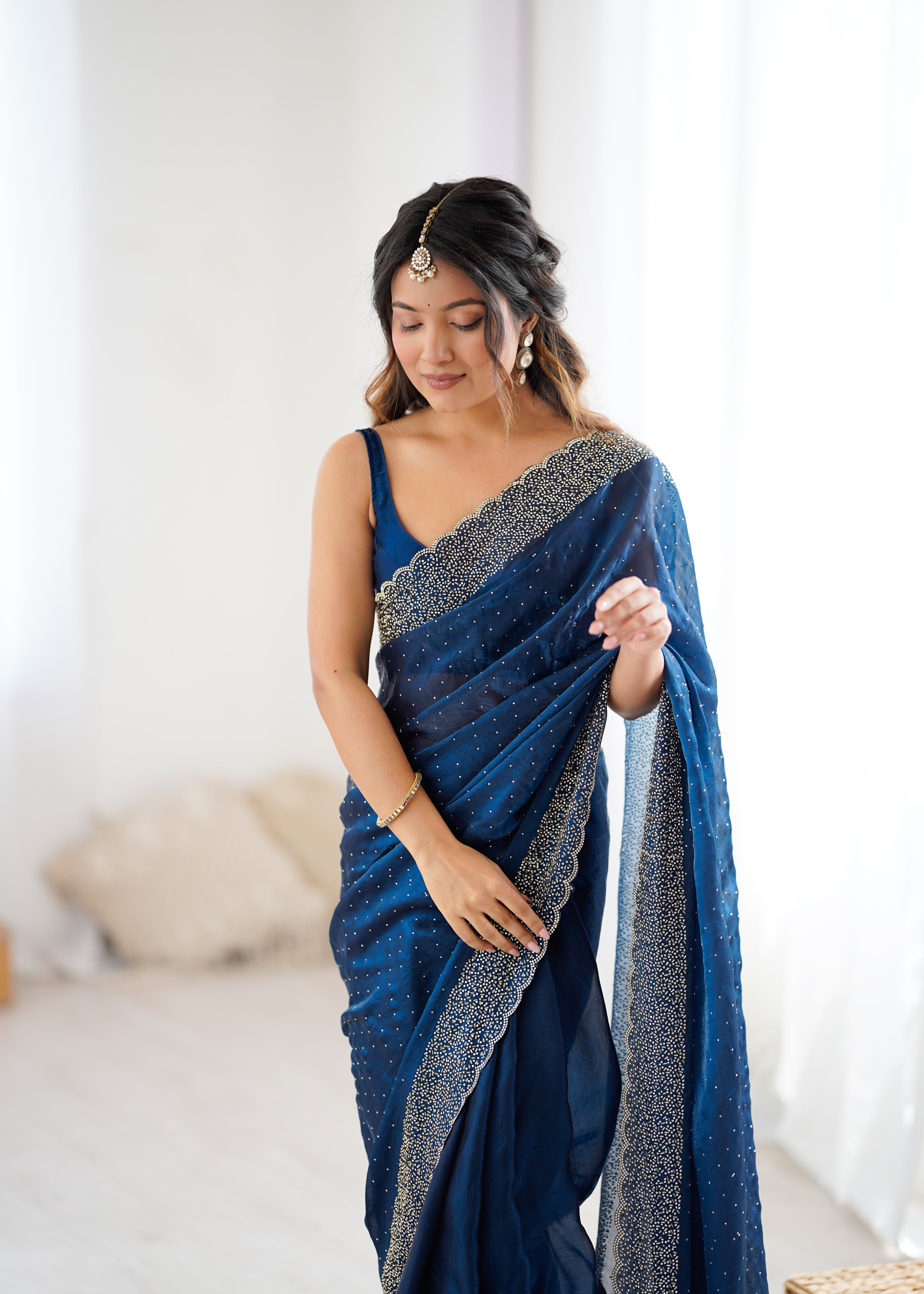 Petrol Graceful Wedding Wear Designer Sarees for Every Celebration