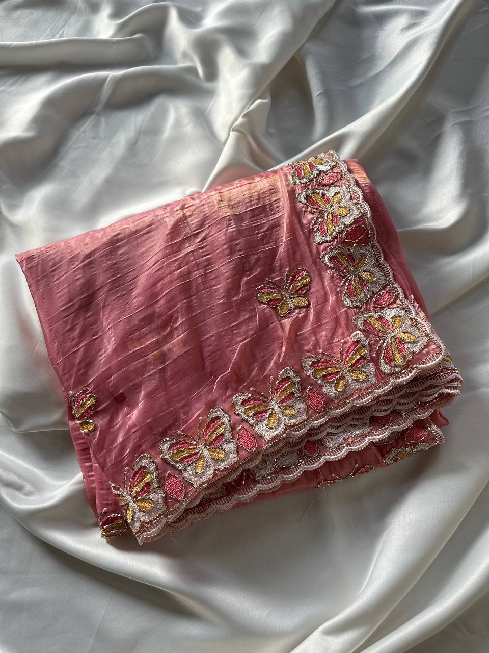 Pastel Organza Saree for Mehendi & Sangeet – Nardev Fashion