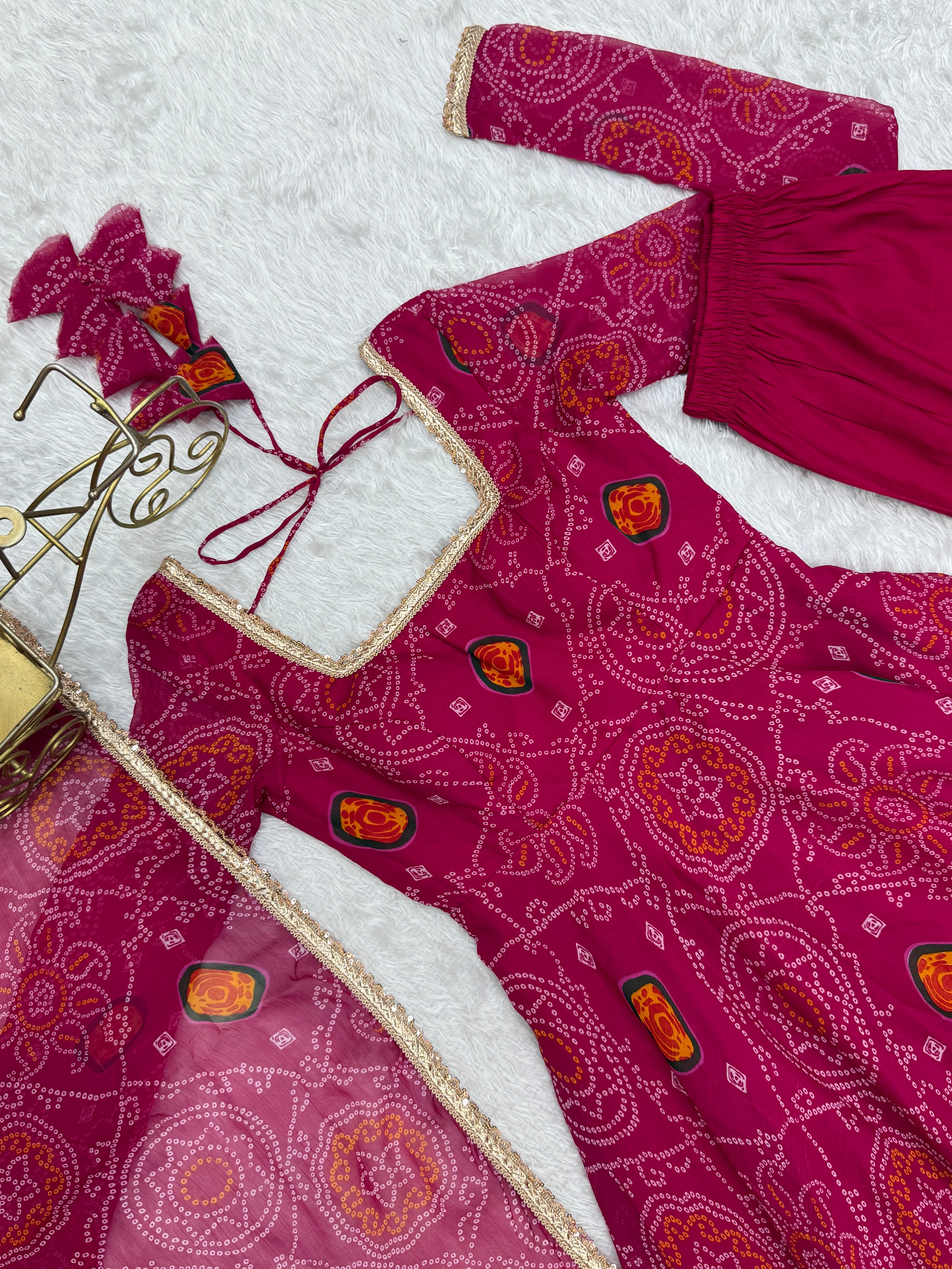 Pink Color Chiffon Floral Anarkali | Nardev Fashion