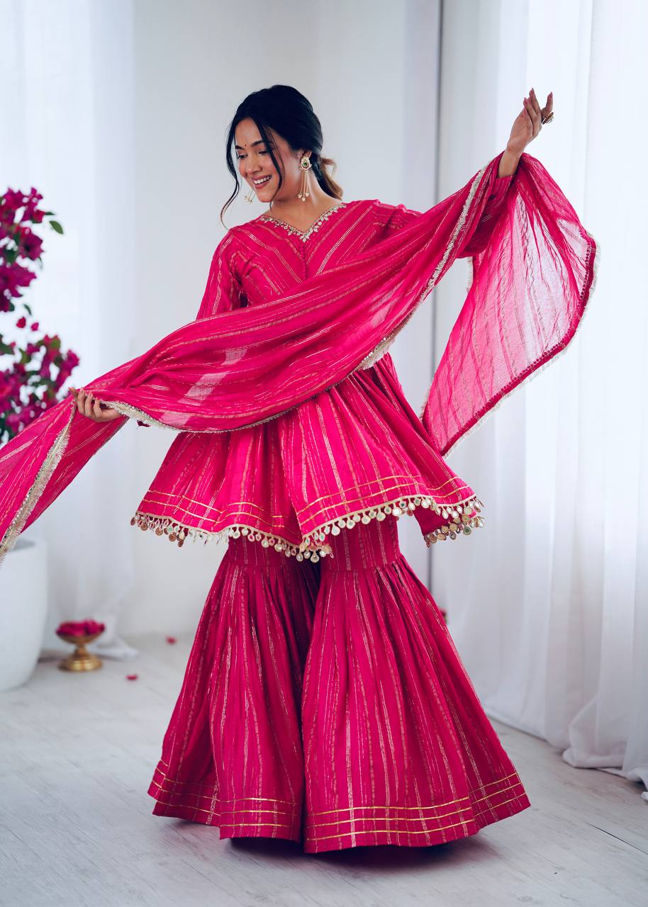 Pink Color Kediya Style Outfit for Wedding | Nardev Fashion