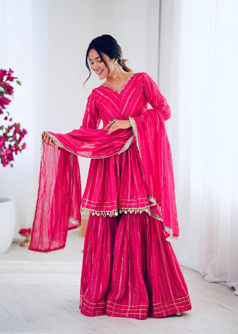 Pink Color Kediya Style Outfit for Wedding | Nardev Fashion
