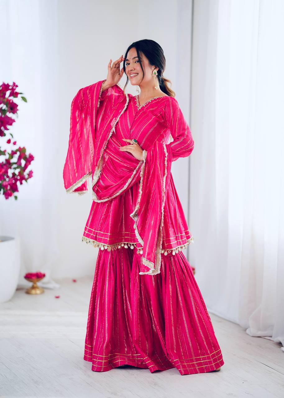 Pink Color Kediya Style Outfit for Wedding | Nardev Fashion