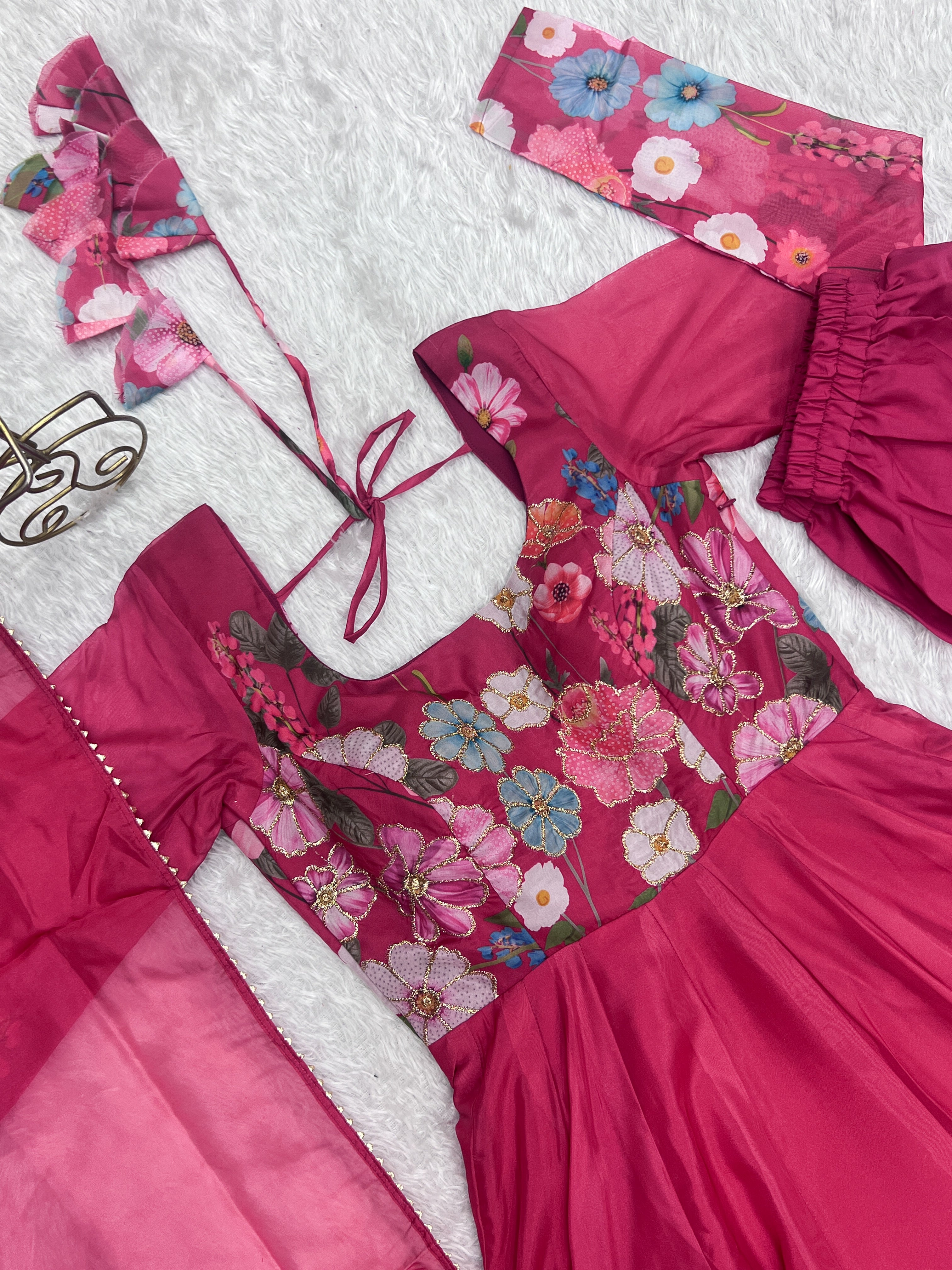 Pink Floral Trending Anarkali Dress