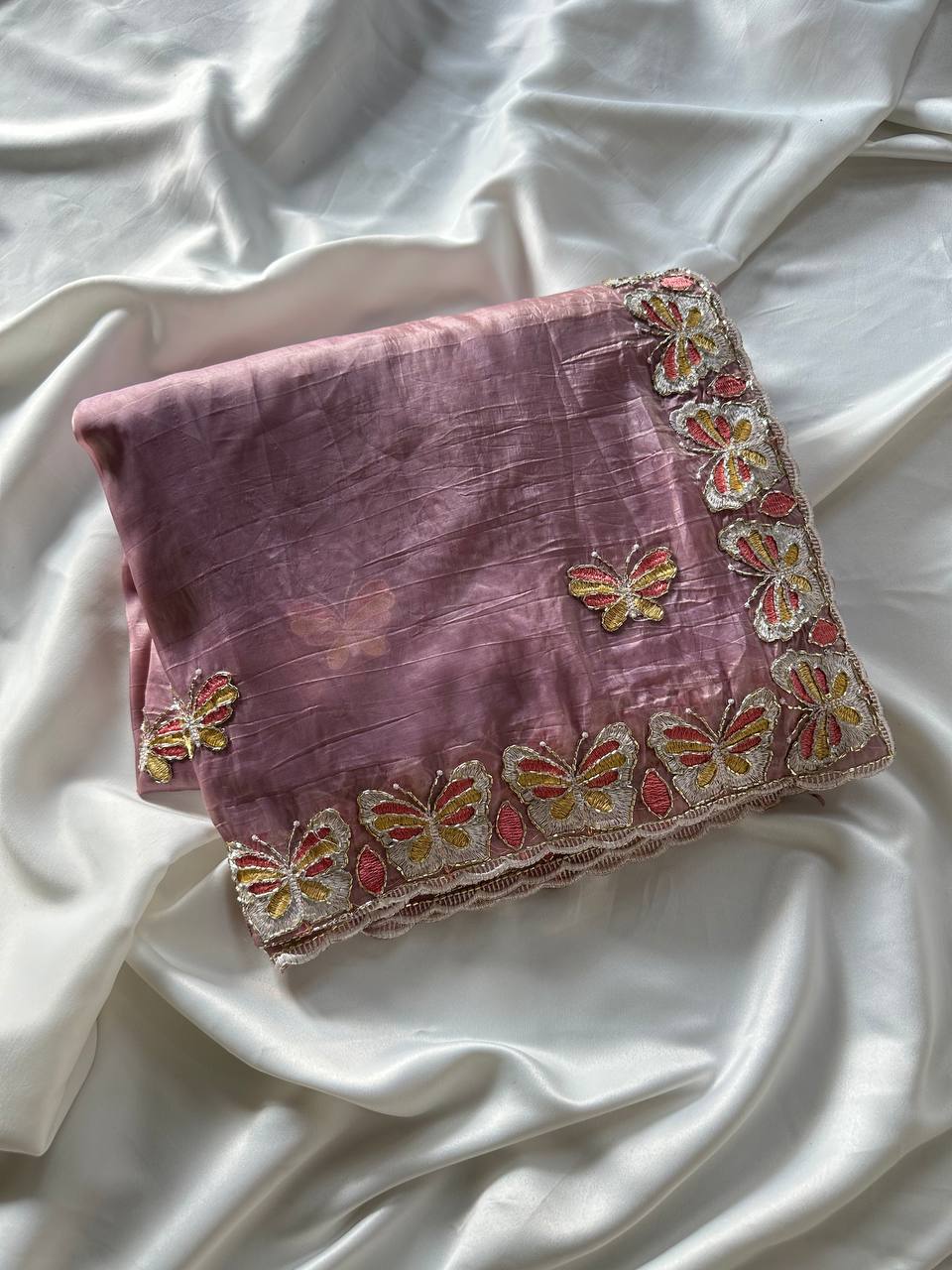 Pastel Organza Saree for Mehendi & Sangeet – Nardev Fashion