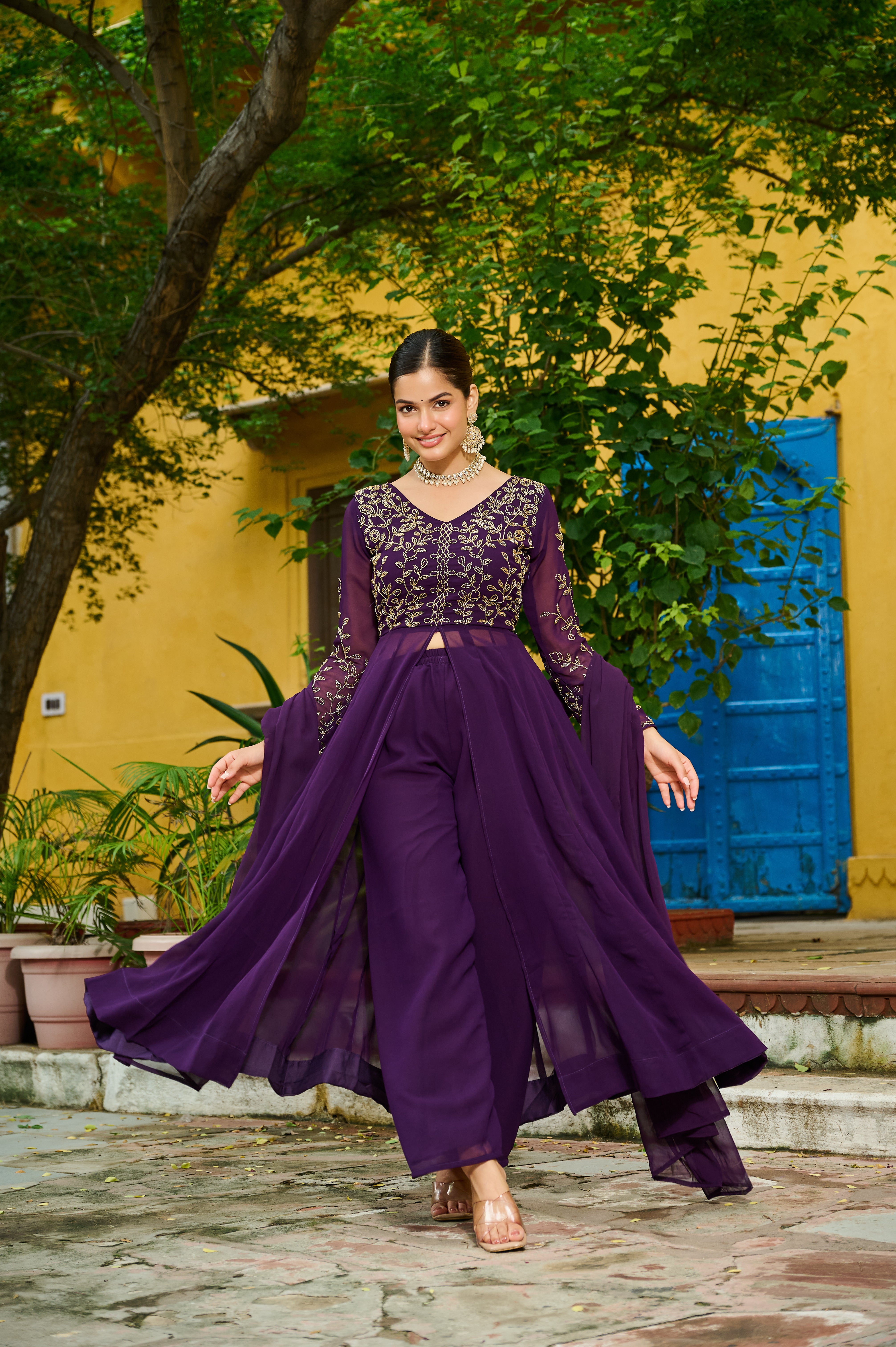 Purple Color Designer Dress for Weddings | Nardev Fashion | M L XL XXL | POSE 1