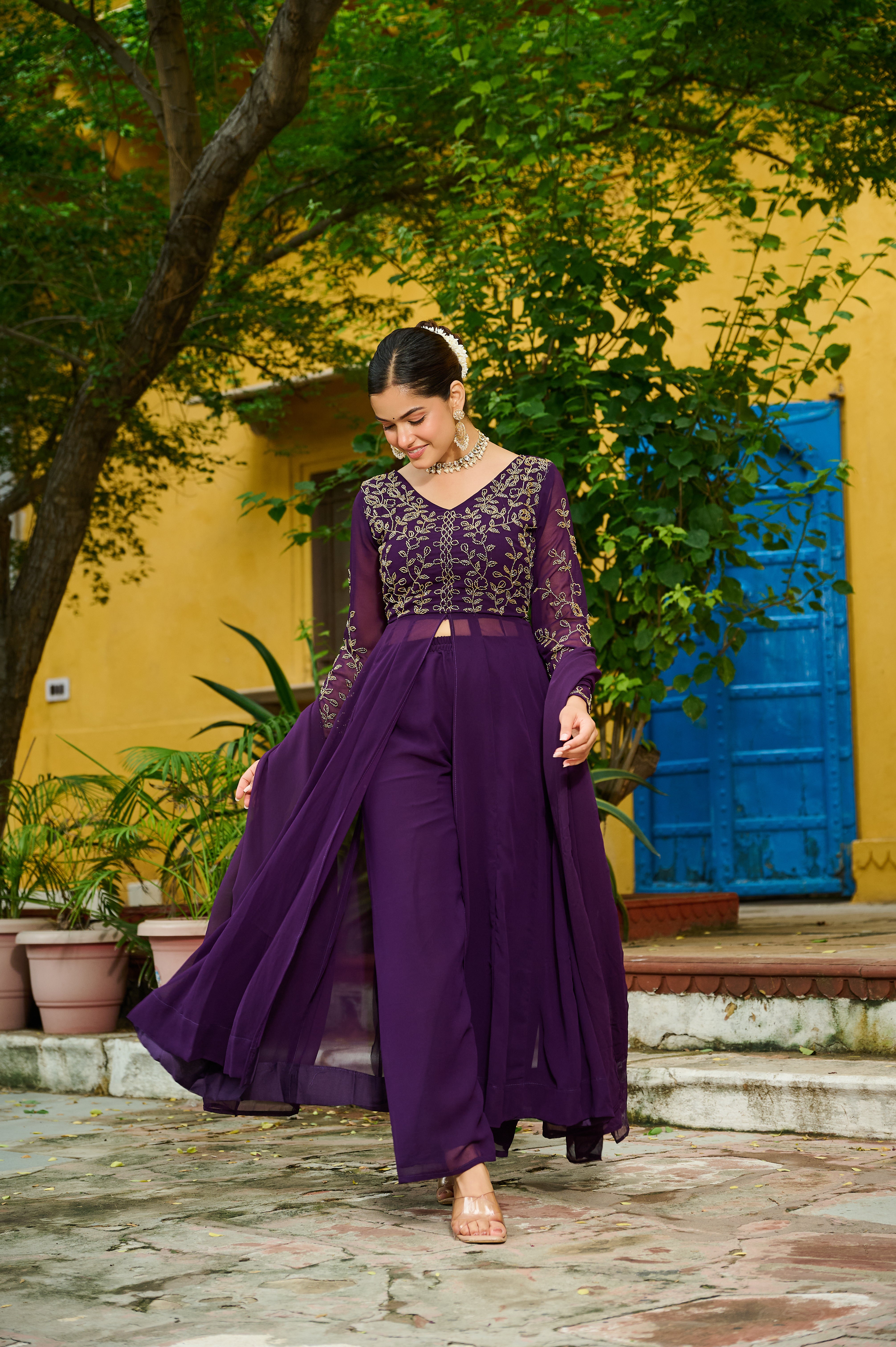 Purple Color Designer Dress for Weddings | Nardev Fashion | M L XL XXL | POSE 2
