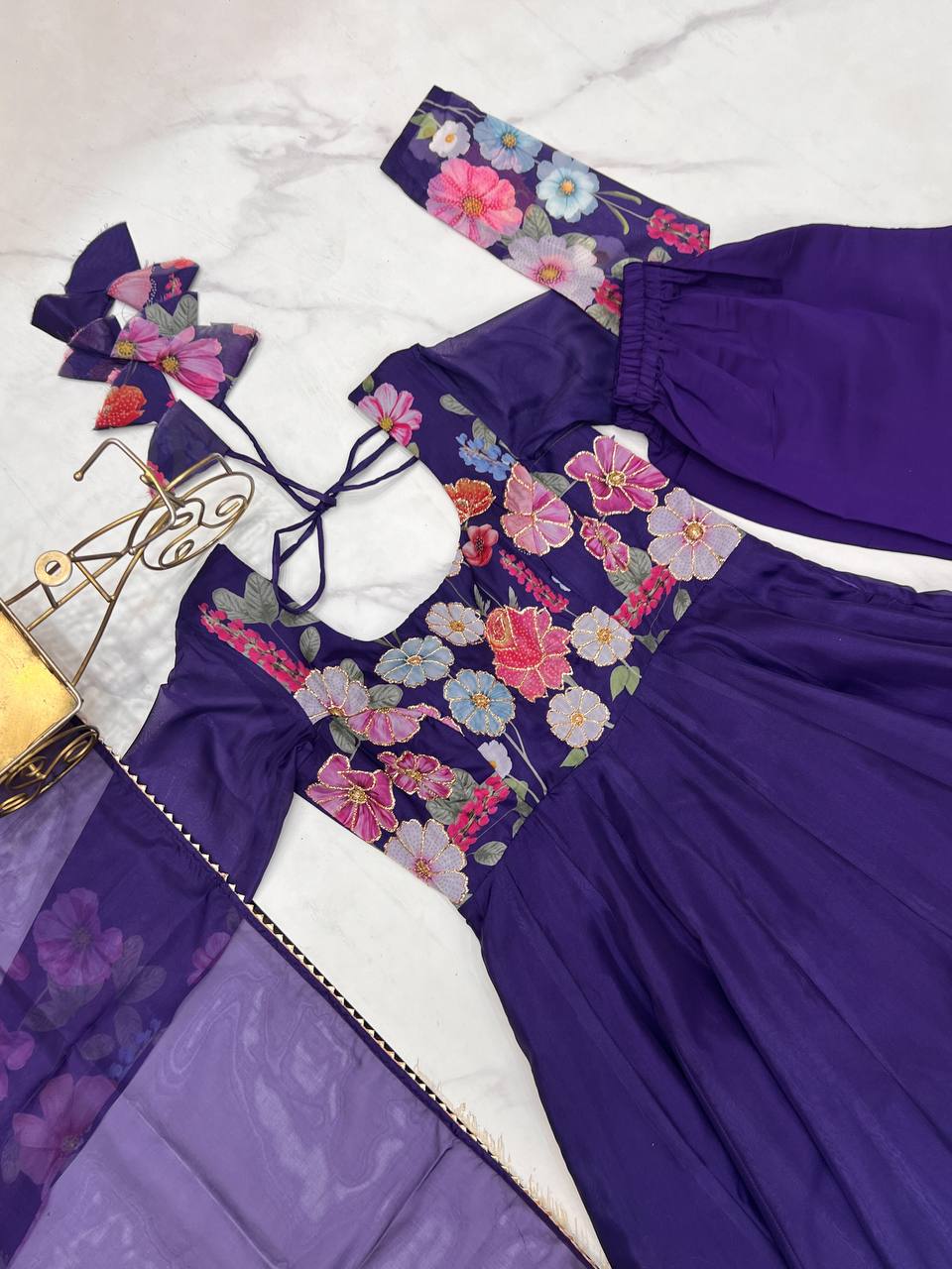 Purple Floral Trending Anarkali Dress