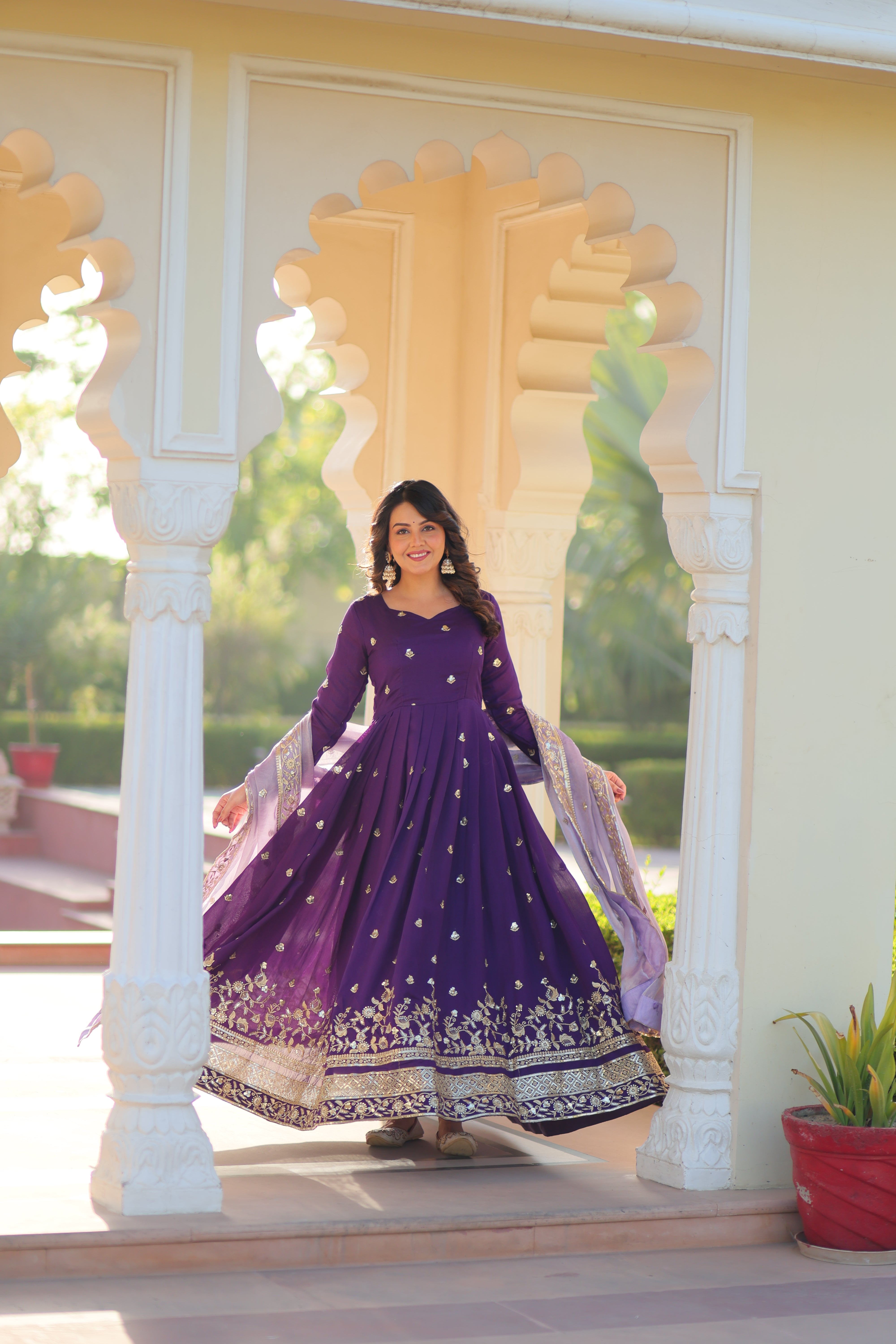Purplish Color Ethnic Dress for Weddings | Nardev Fashion | M L XL XX