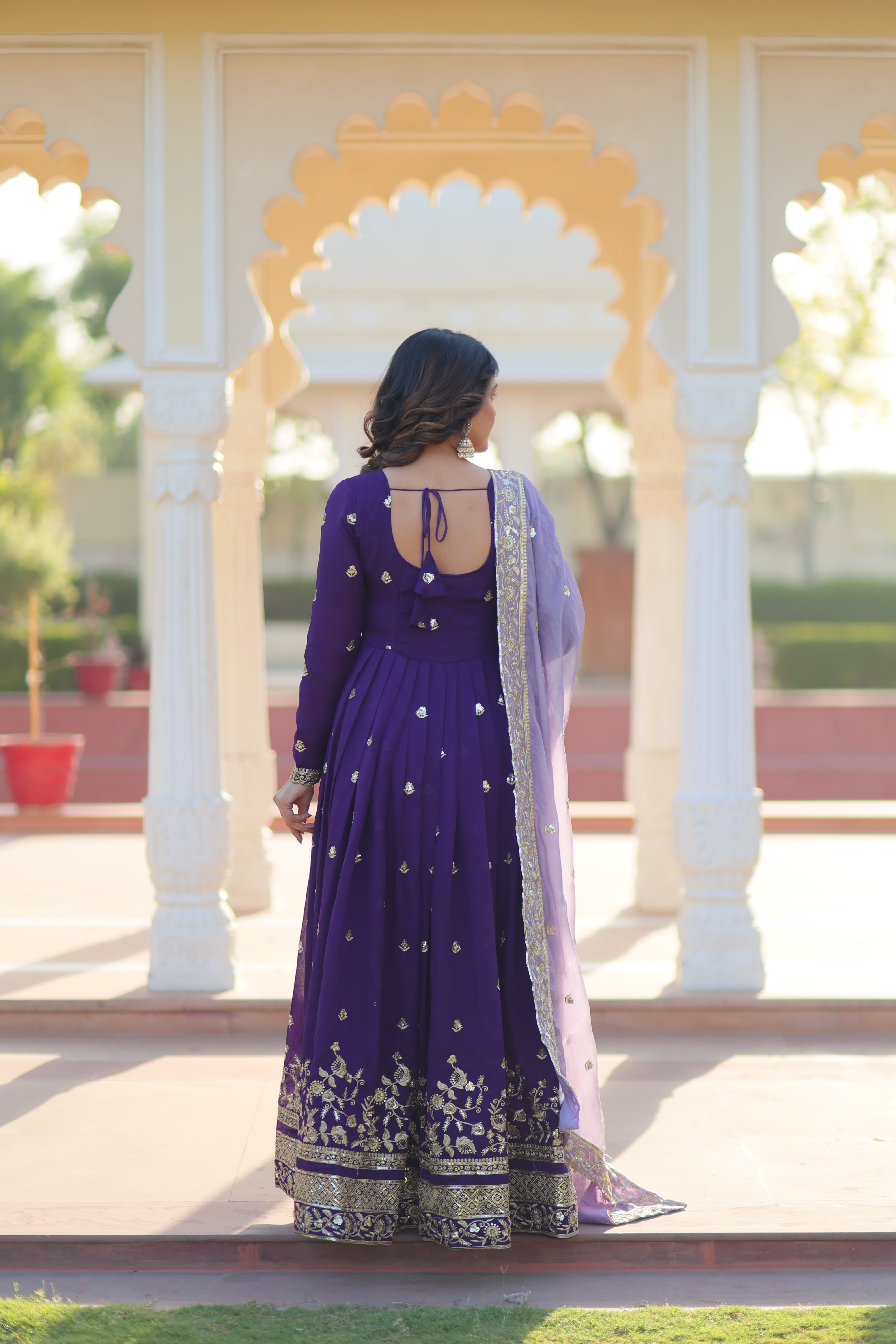 Purplish Color Ethnic Dress for Weddings | Nardev Fashion | M L XL XXL | Pose 5