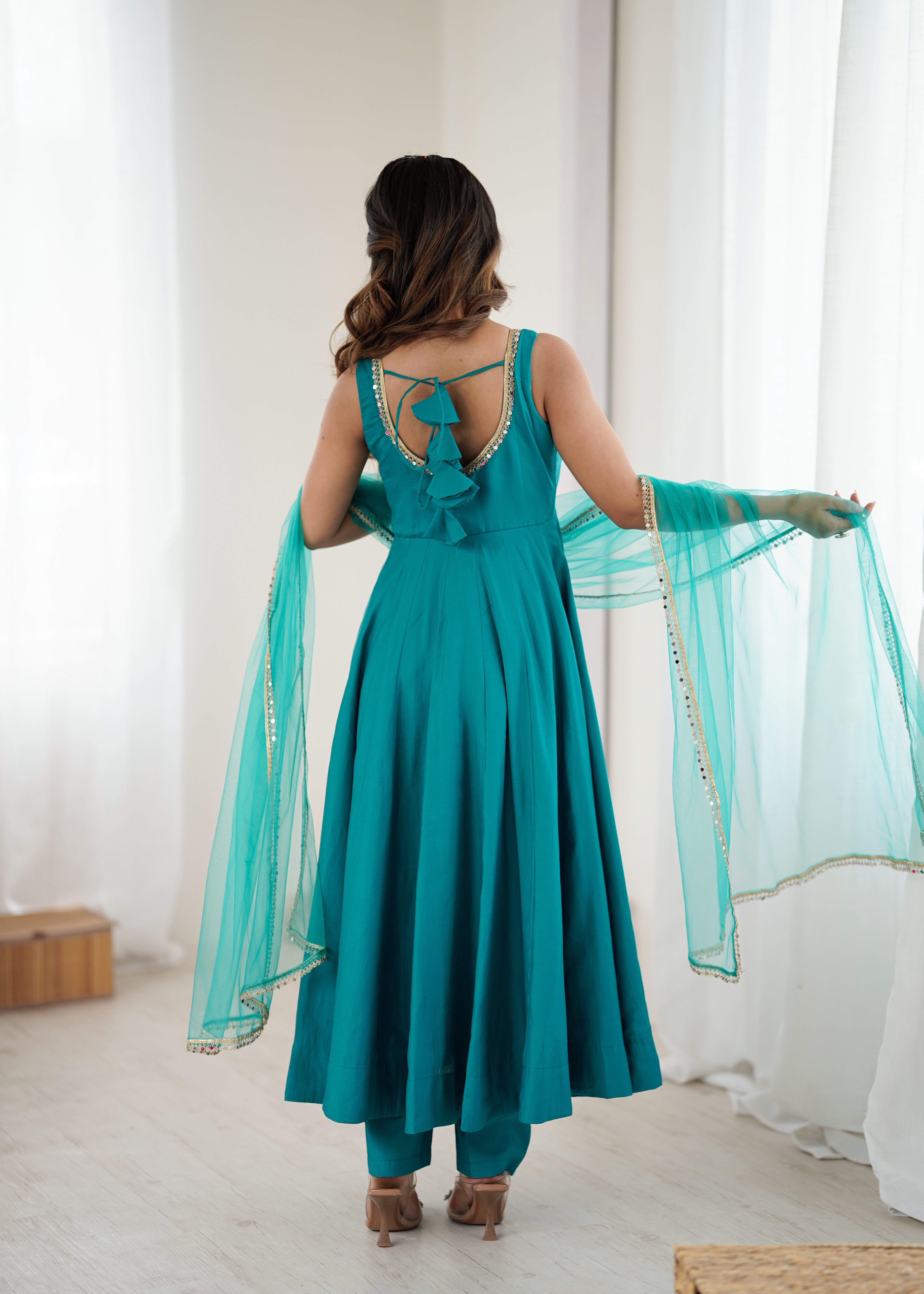 Rama Color Partywear Anarkali Gown Set - Nardev Fashion