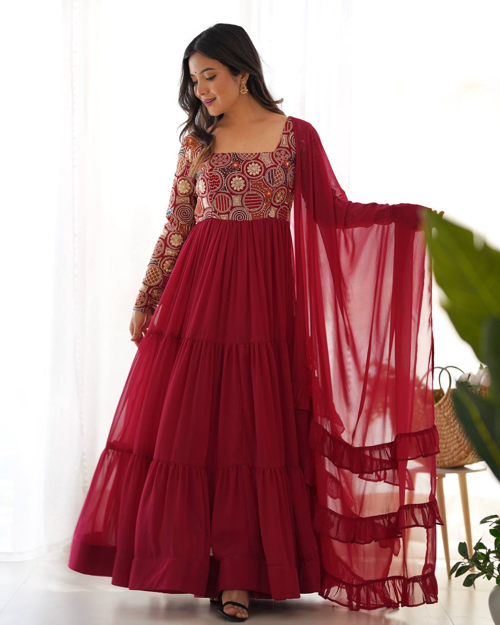 Sangeet Special Rani Anarkali Suit Set – Aarti Chauhan - Nardev Fashion
