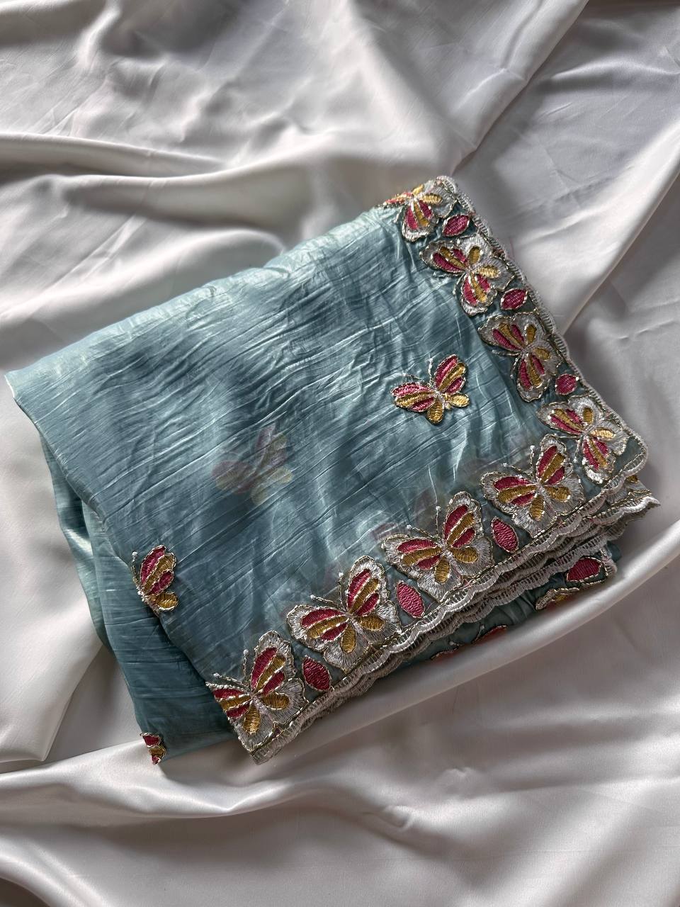 Pastel Organza Saree for Mehendi & Sangeet – Nardev Fashion