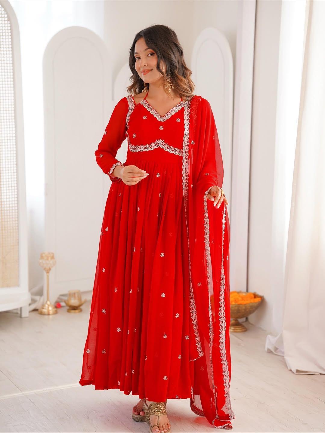 Trending Anakali Gown Set | Pretty Viral Neck Pattern | Nardev Fashion