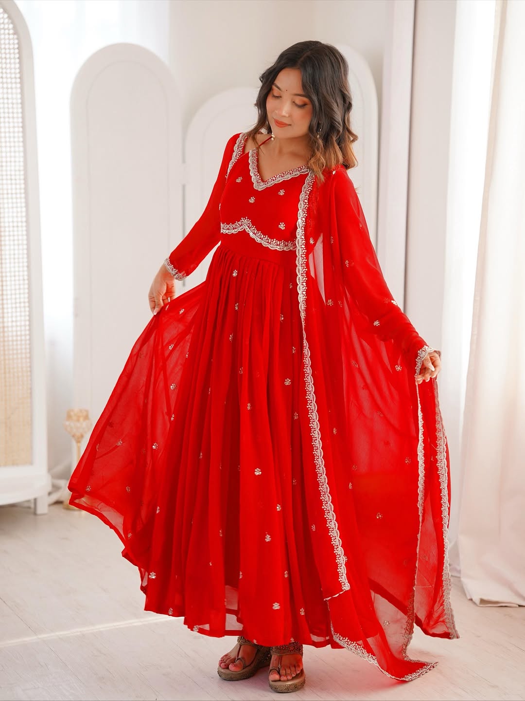 Trending Anakali Gown Set | Pretty Viral Neck Pattern | Nardev Fashion
