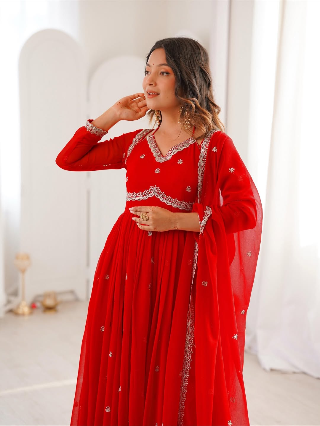 Trending Anakali Gown Set | Pretty Viral Neck Pattern | Nardev Fashion
