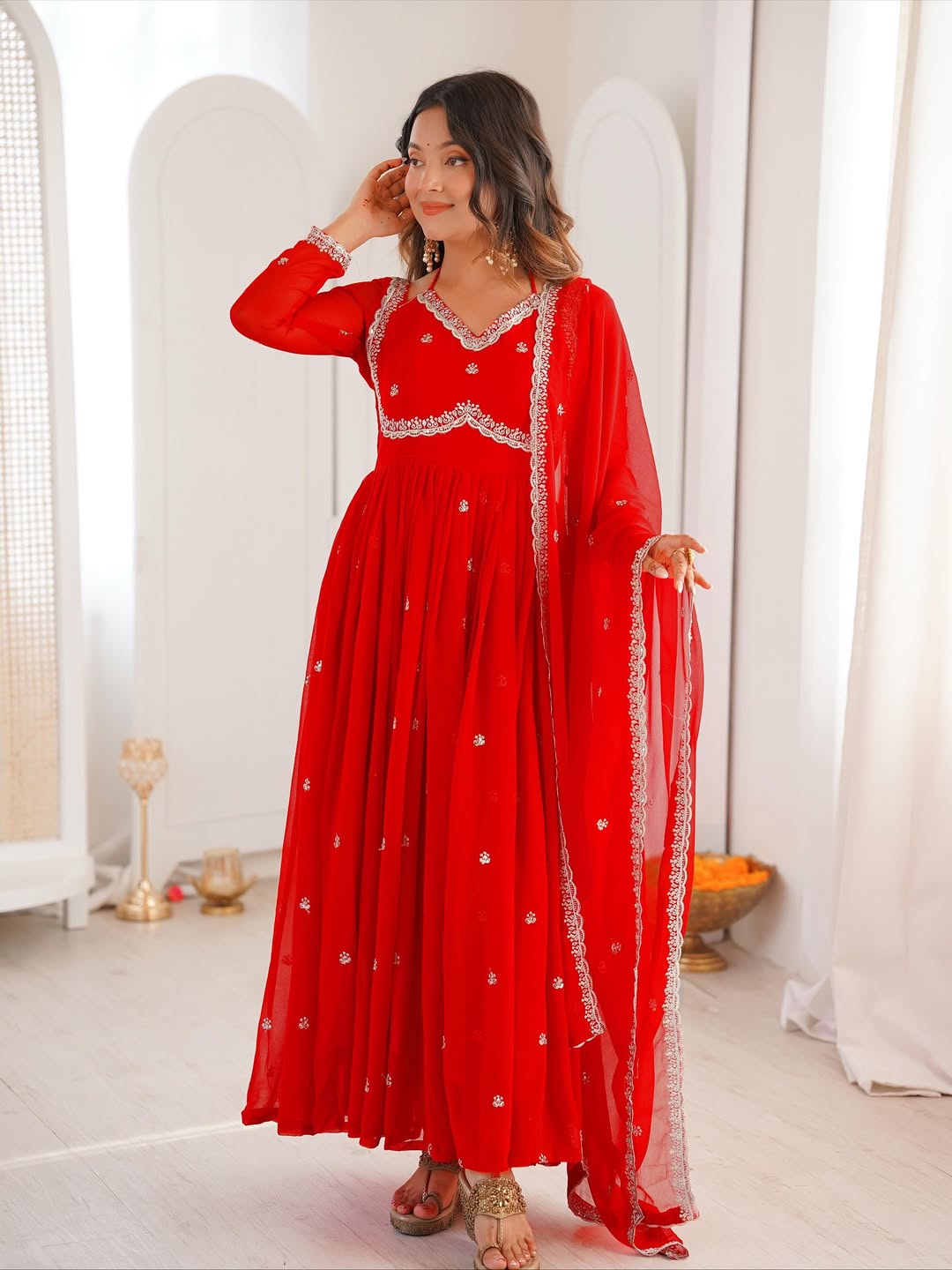 Trending Anakali Gown Set | Pretty Viral Neck Pattern | Nardev Fashion