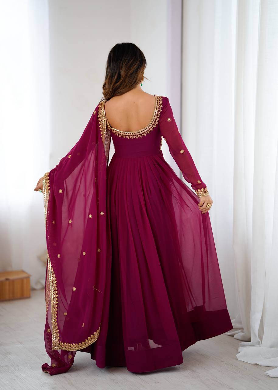 Wine Premium Designer Suit | Party & Festive Wear for Women | Nardev Fashion