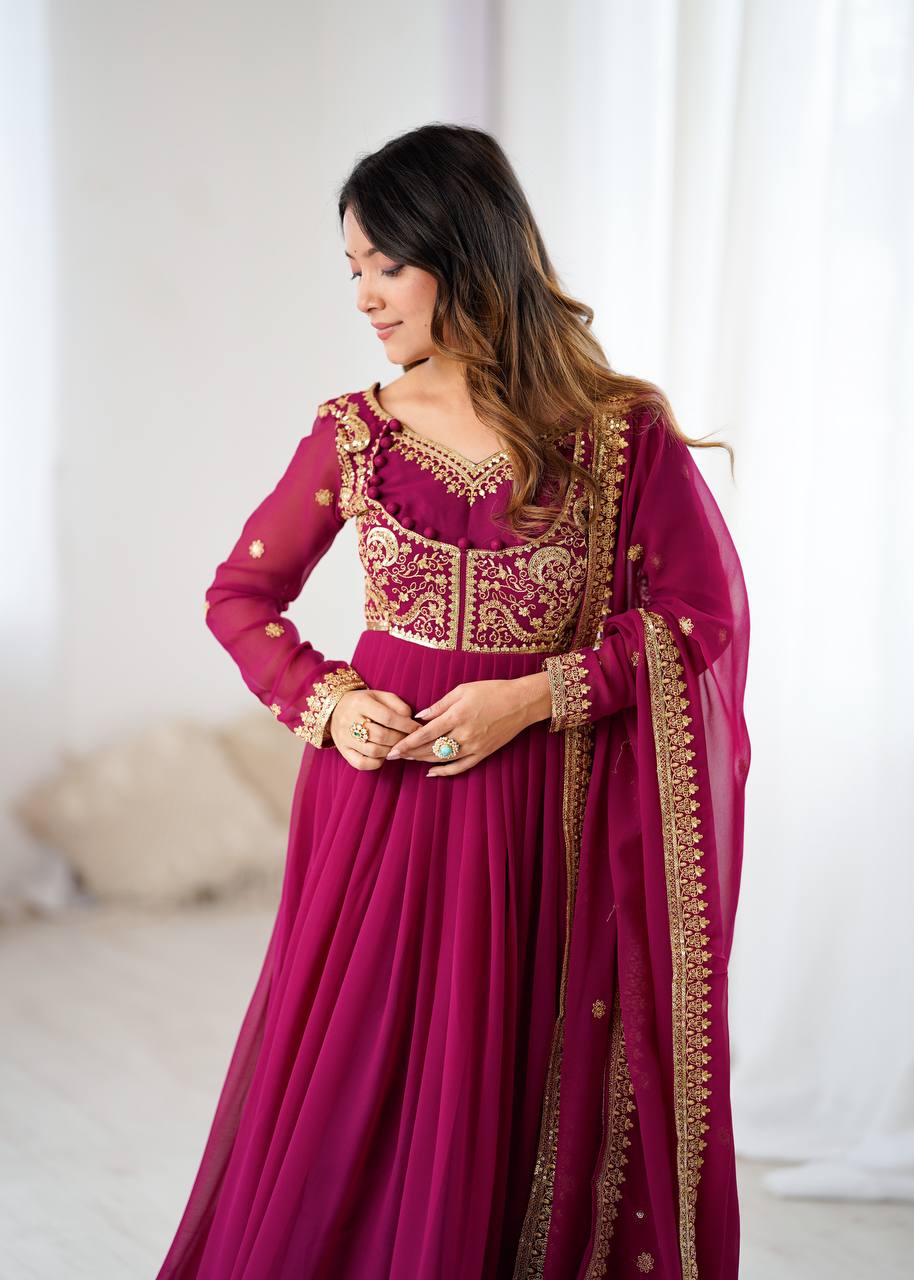 Wine Premium Designer Suit | Party & Festive Wear for Women | Nardev Fashion