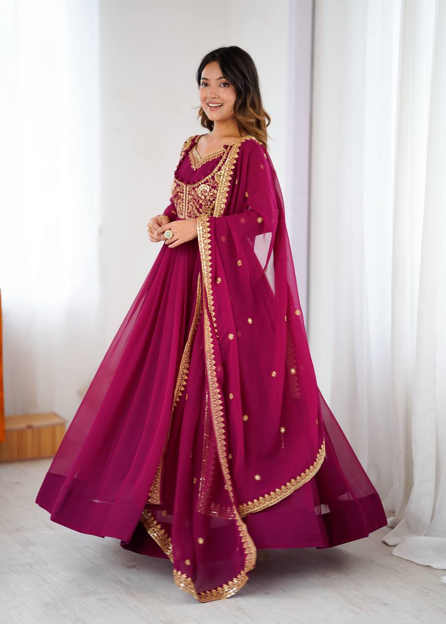 Wine Premium Designer Suit | Party & Festive Wear for Women | Nardev Fashion