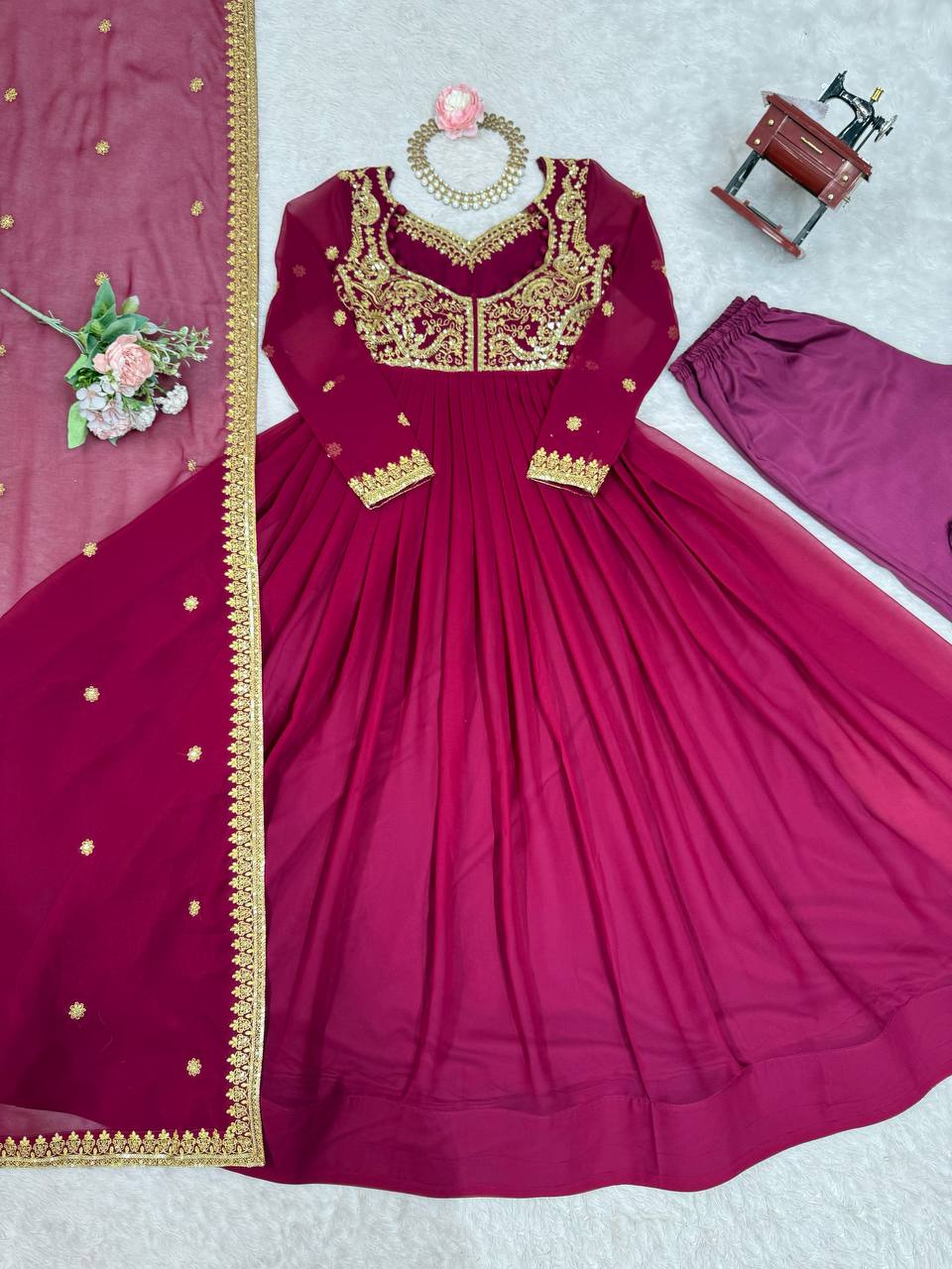 Wine Premium Designer Suit | Party & Festive Wear for Women | Nardev Fashion